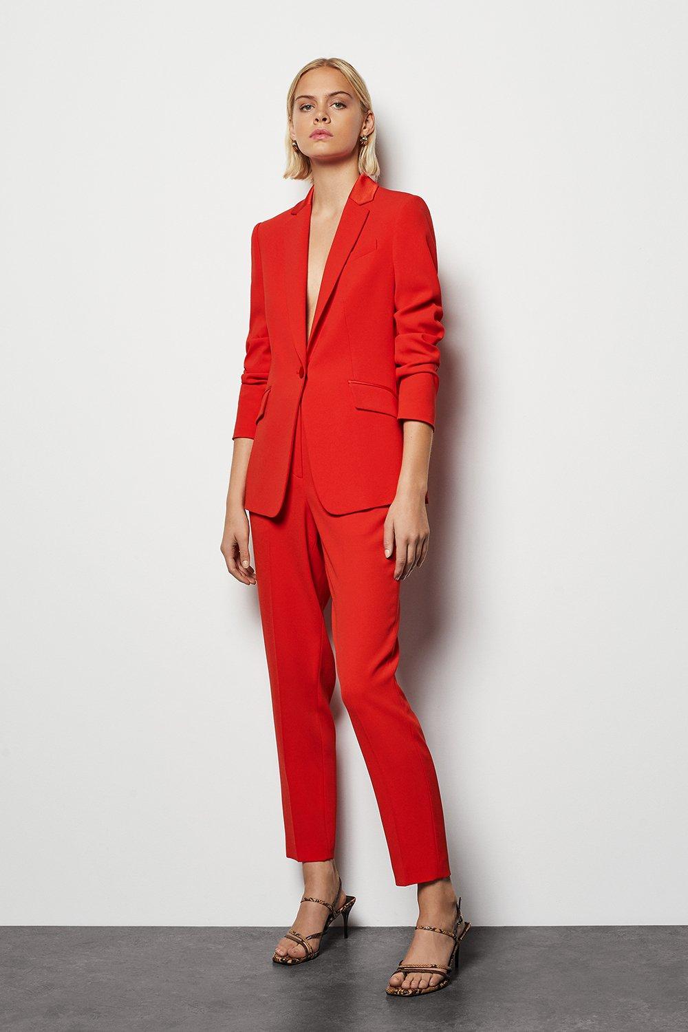red suit dress