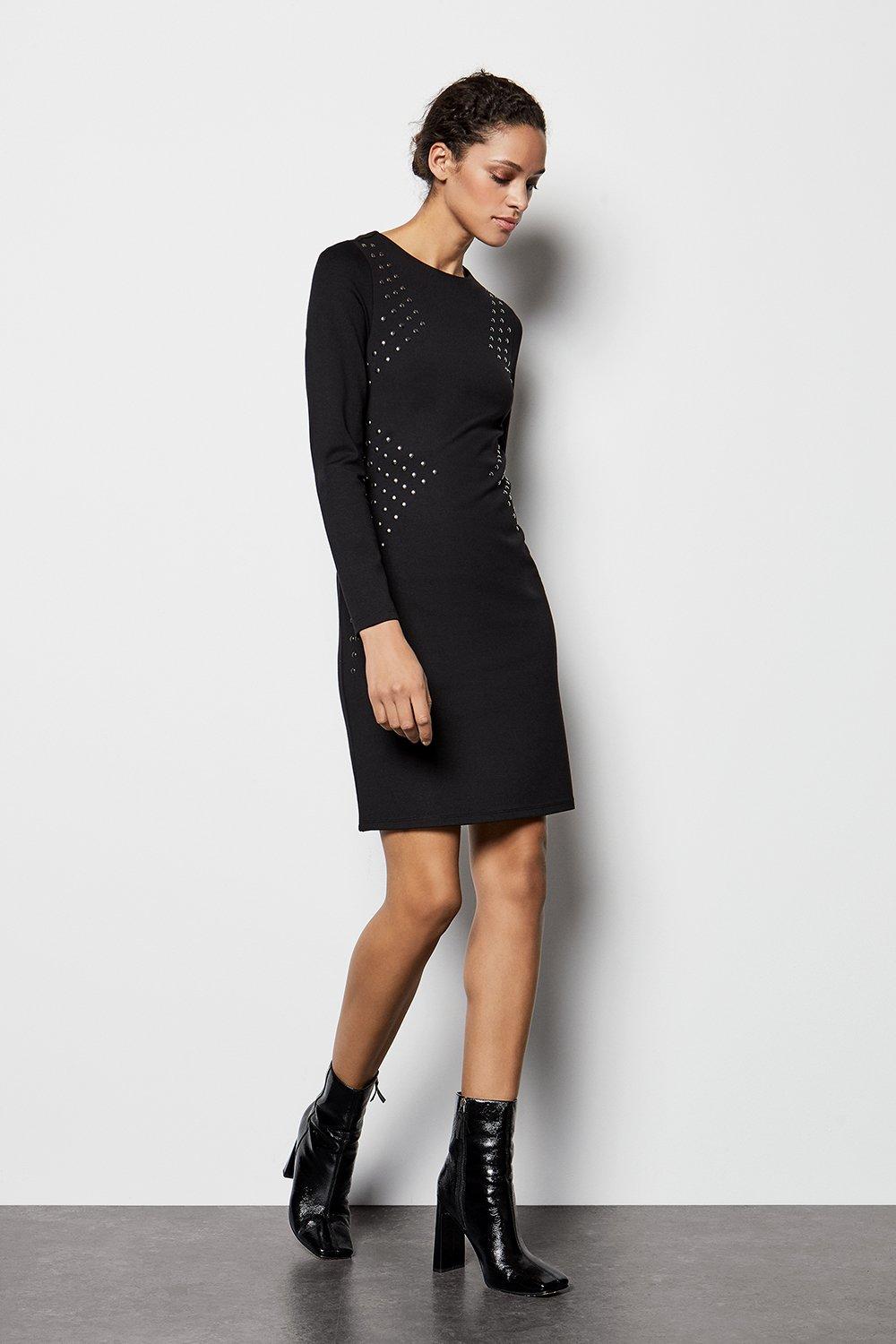 karen millen black studded dress