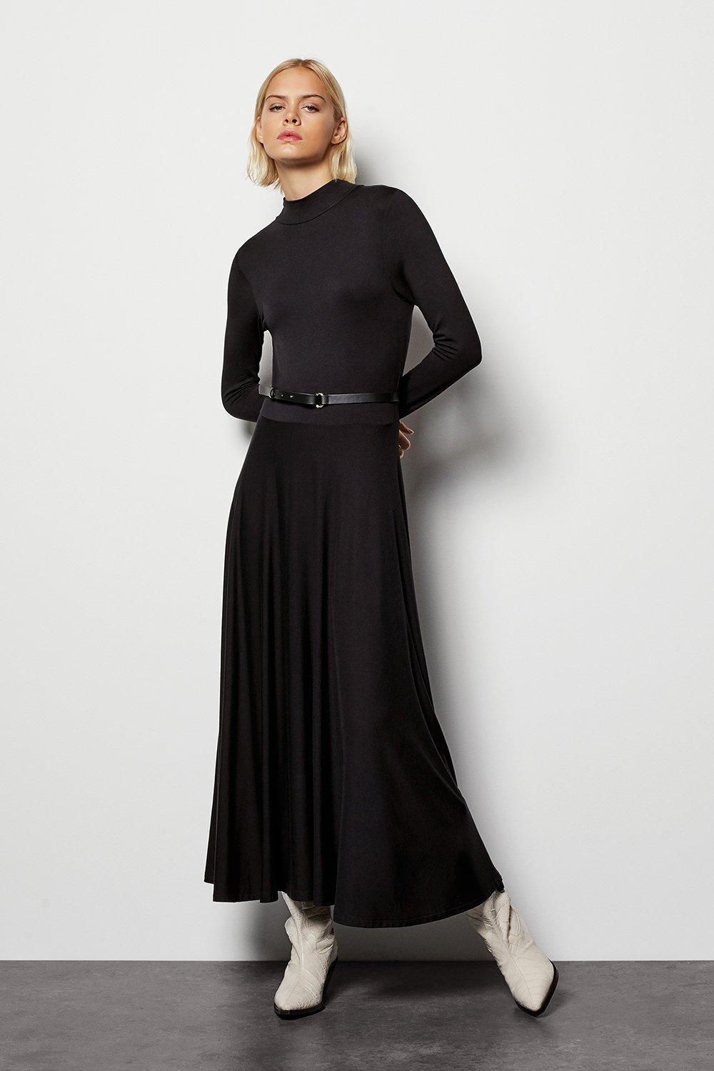 karen millen black dress with belt
