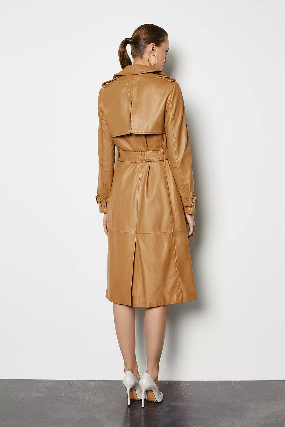 Karen millen tan leather on sale jacket