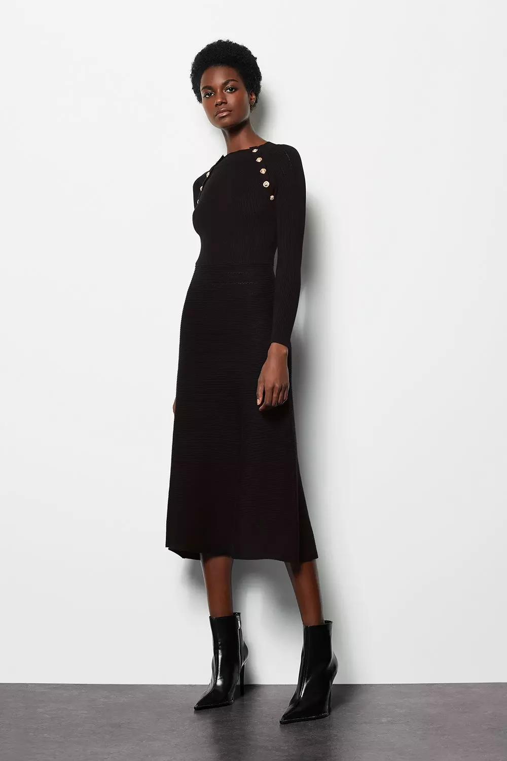 Karen millen ribbed store fitted knit dress