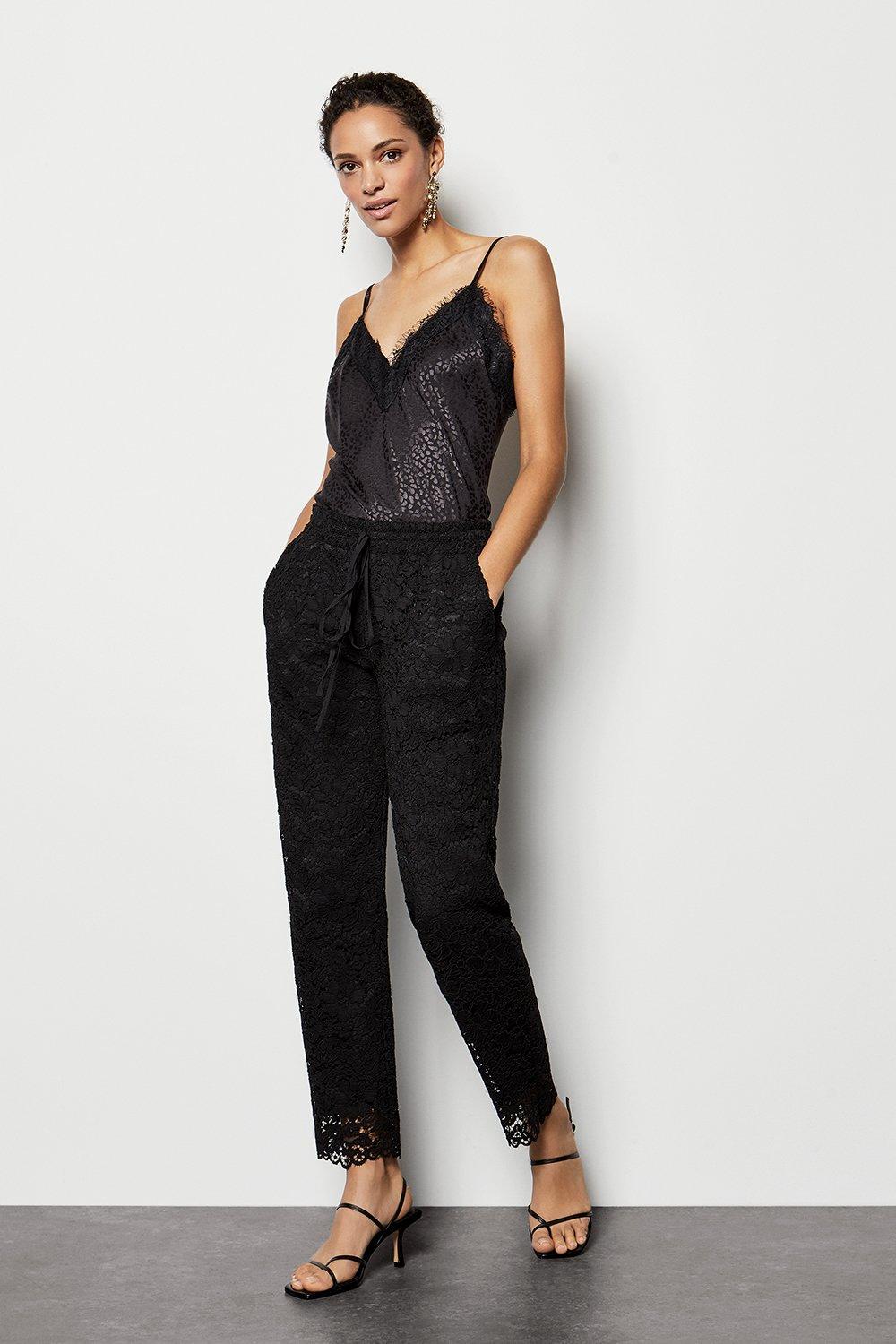 black lace trousers