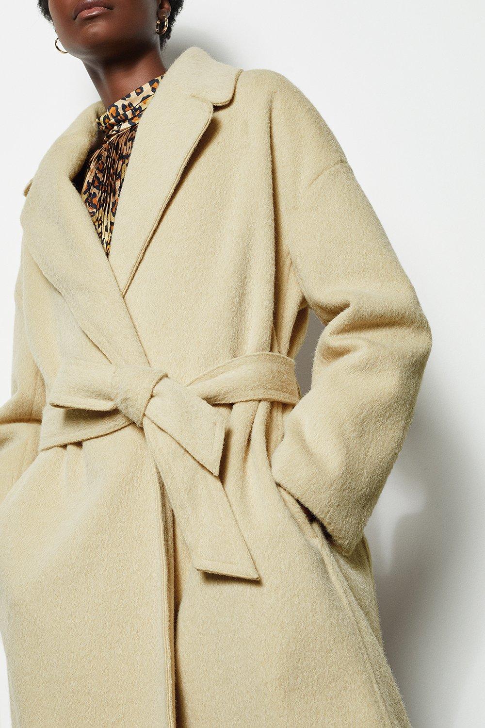 khaki wrap coat