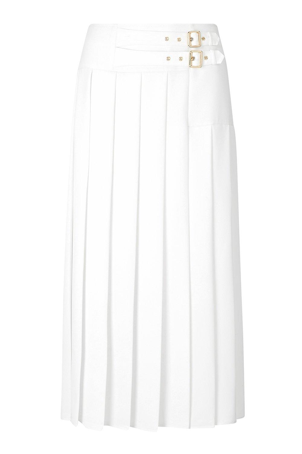 white long pleated skirt