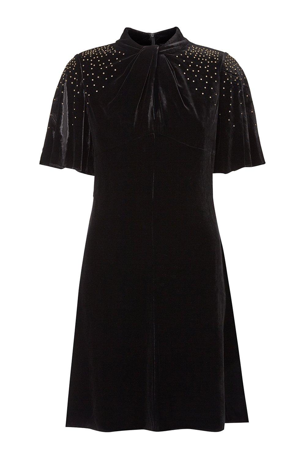 black velvet embellished dress