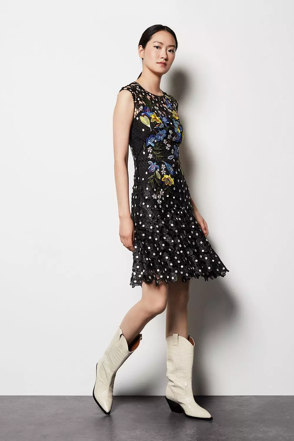 Karen millen 2025 embroidered lace dress