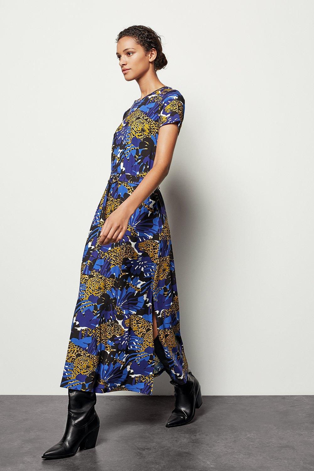 leopard print dress blue