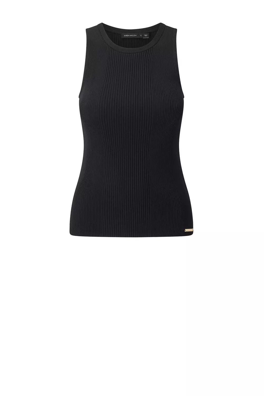 Crew Neck Sleeveless Rib Knit Tank Top