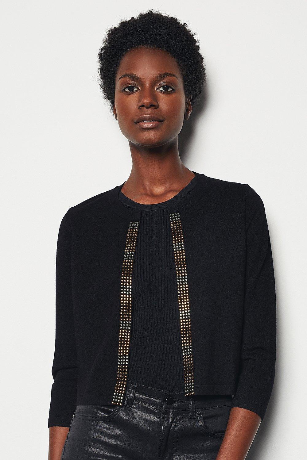 embellished long cardigan