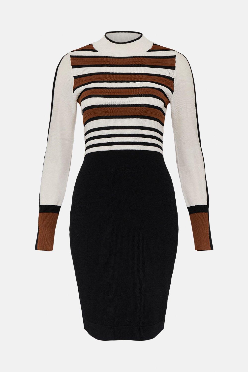 Bold Stripe Knit Dress | Karen Millen