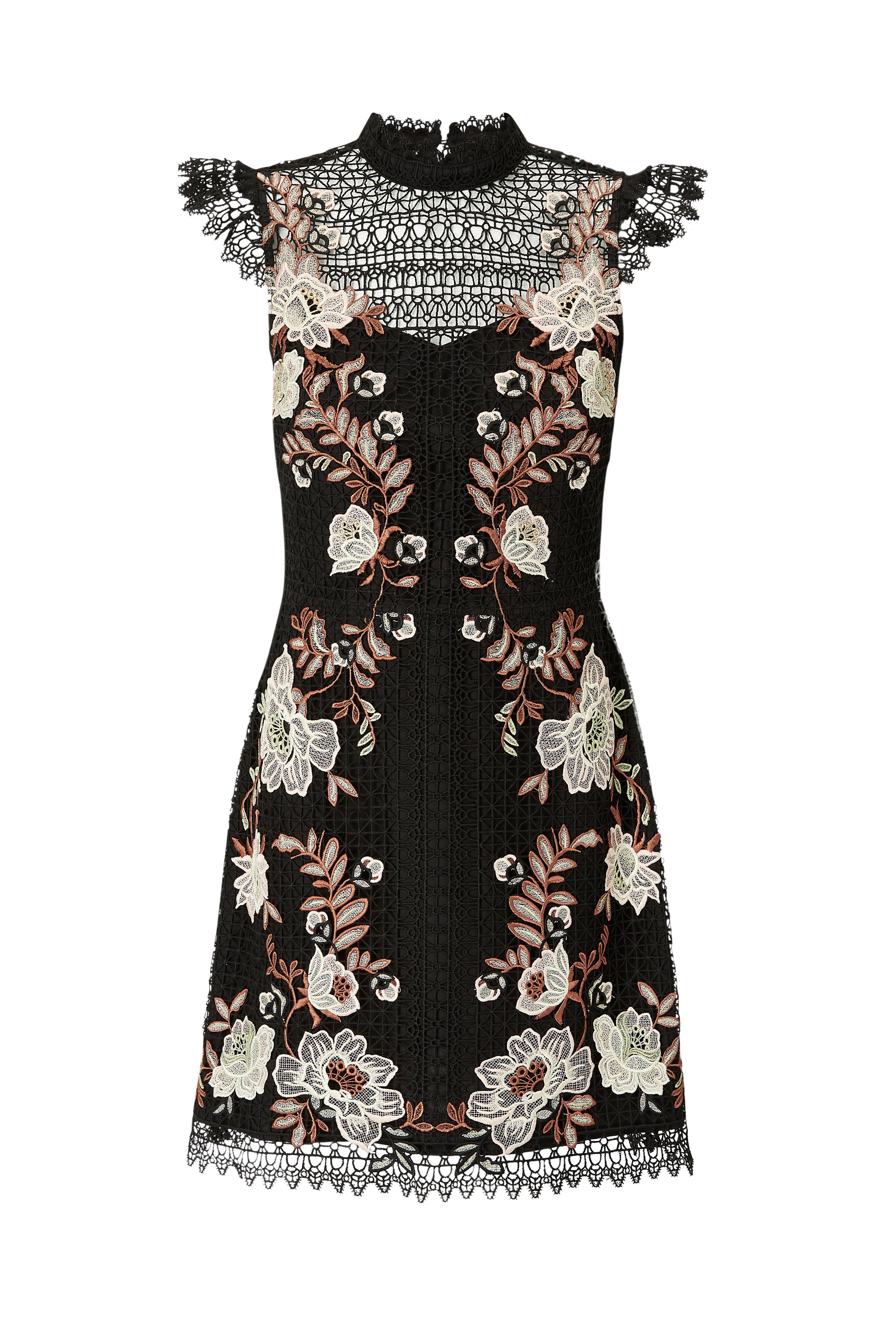 karen millen floral lace pencil dress