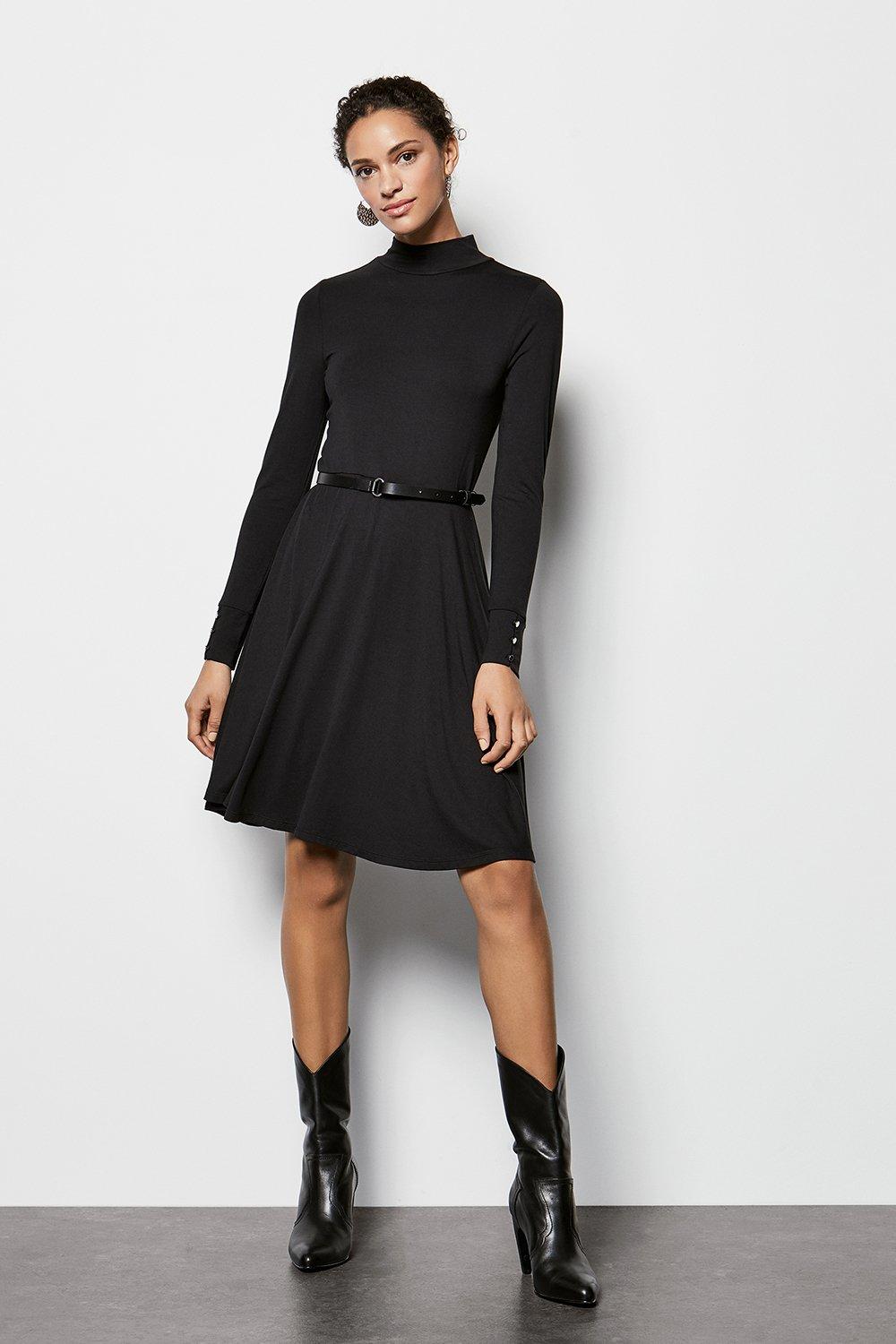 karen millen black dress with belt