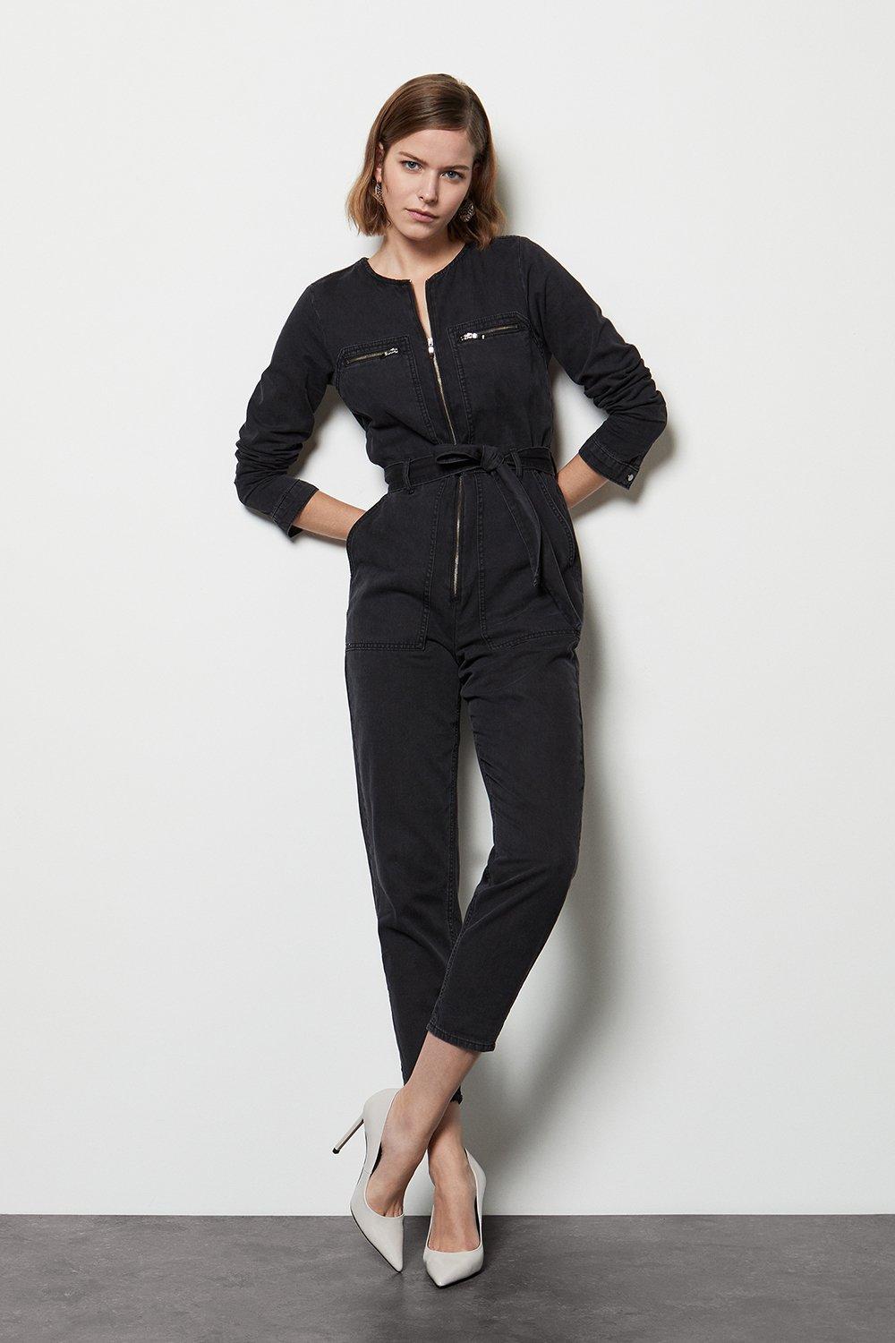 black jeans jumpsuit