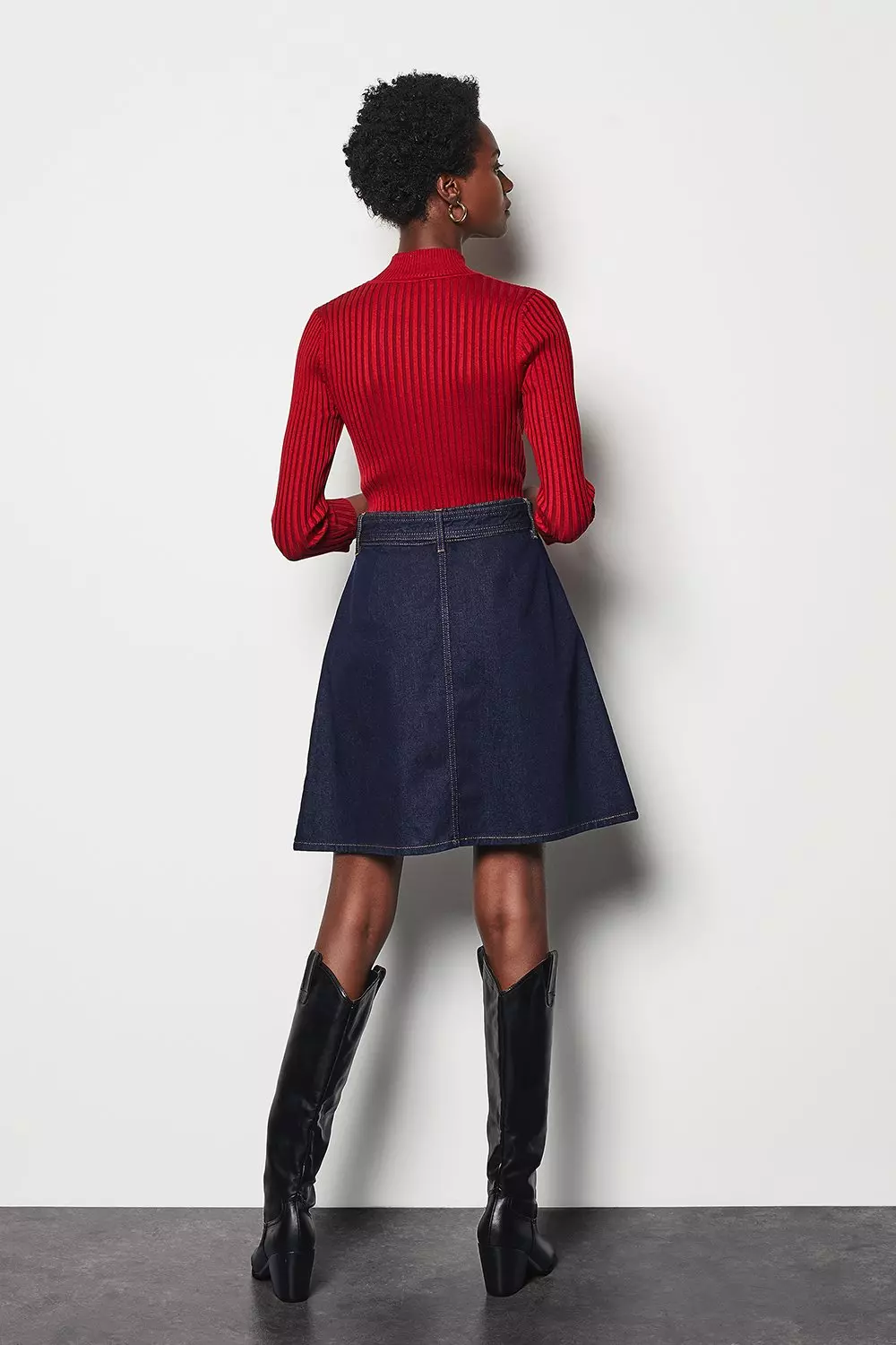 denim a line mini skirt