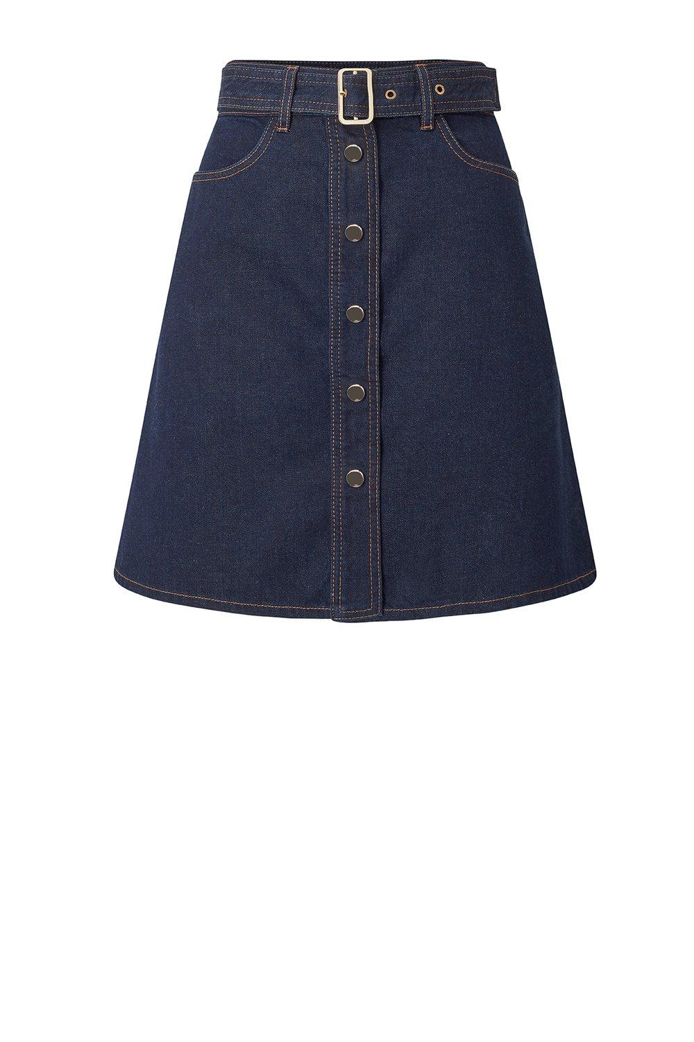 a line denim mini skirt