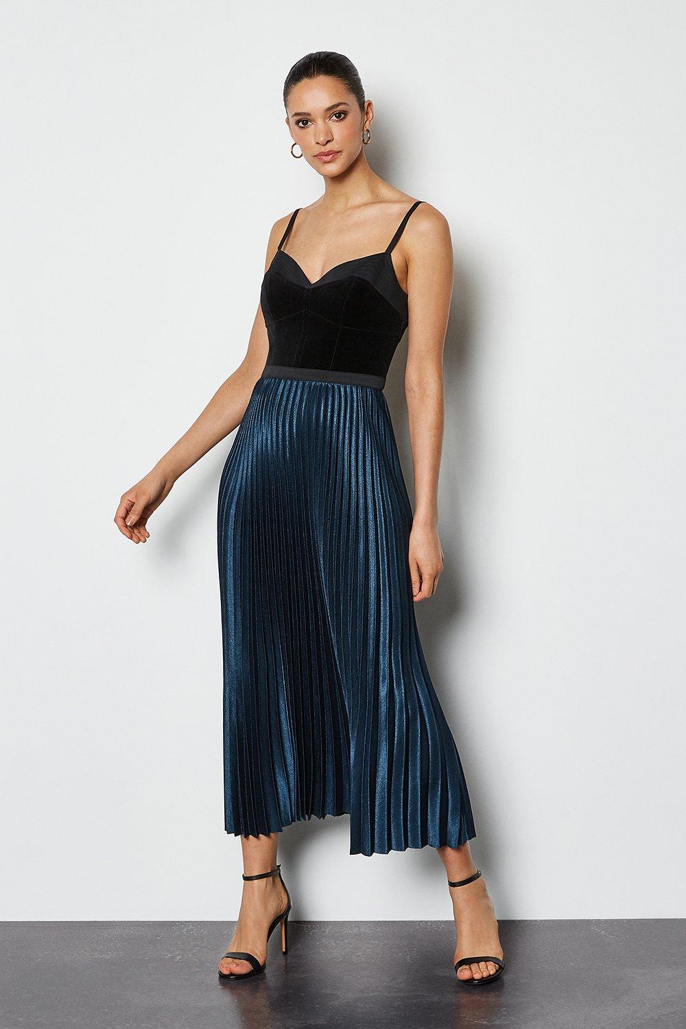 long pleated dress