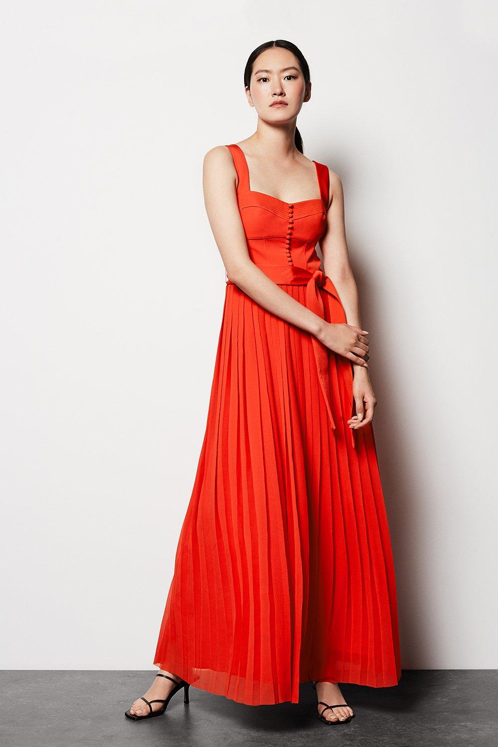 karen millen pleated maxi dress