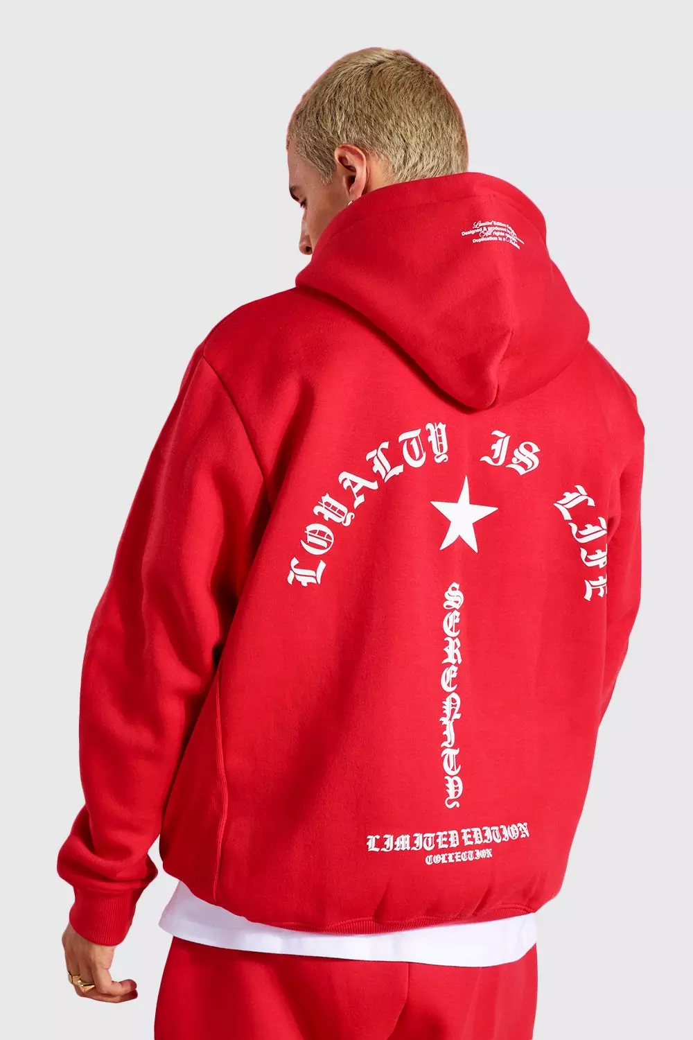 Slogan Front Back Print Hoodie