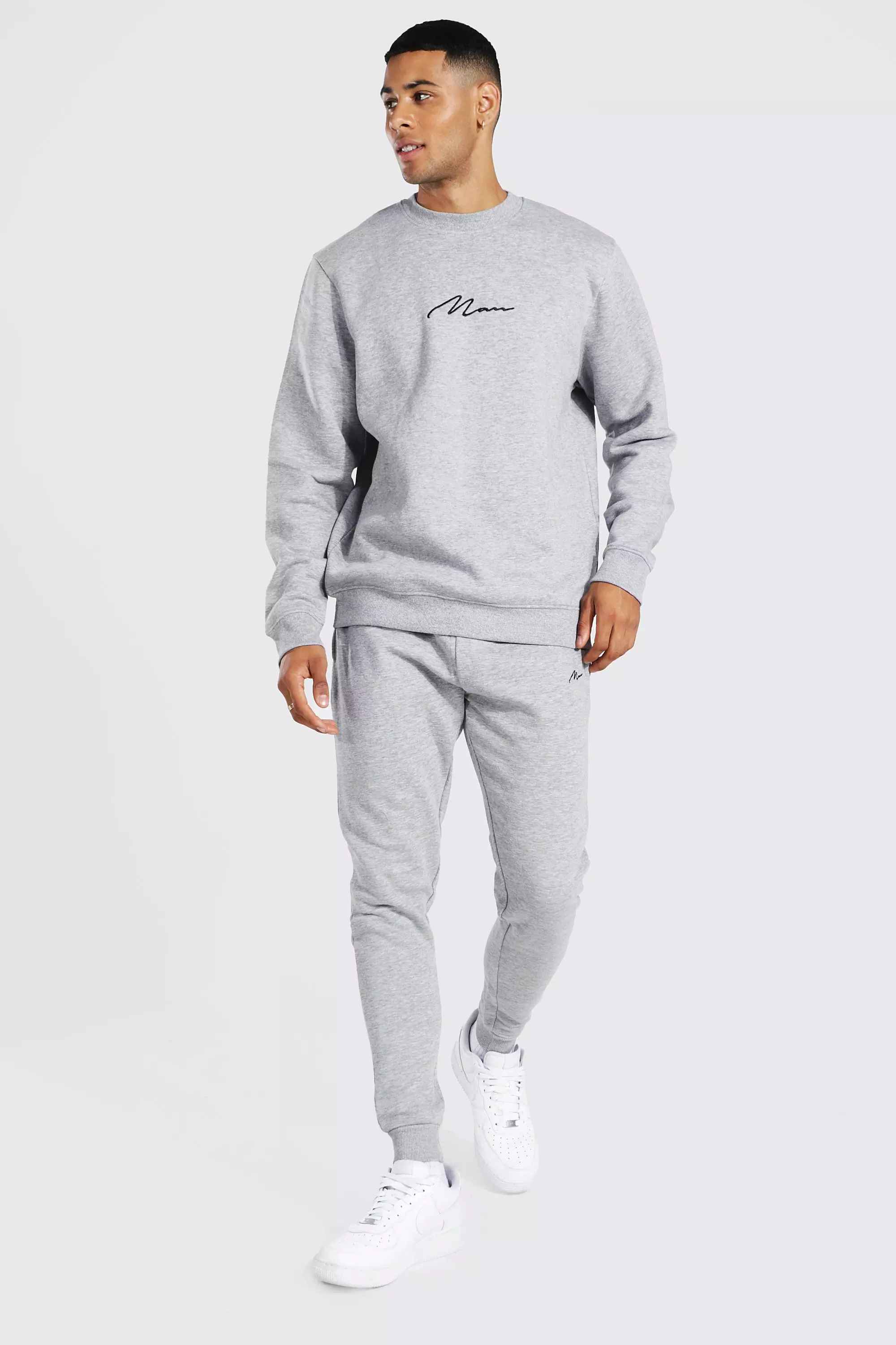 Boohooman grey sweatshirt new arrivals