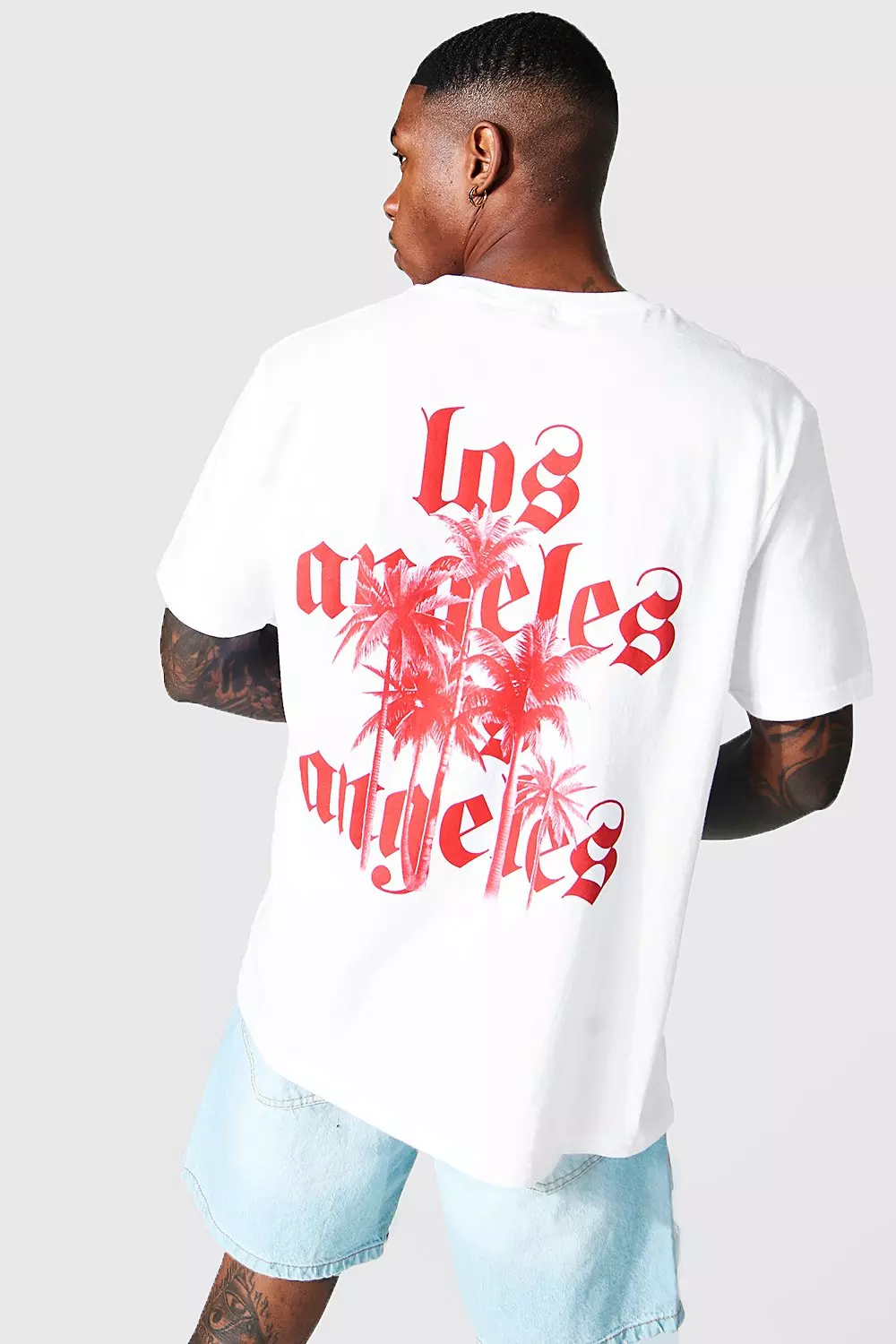 nær ved Havslug Badeværelse Oversized Los Angeles Back Graphic T-shirt | boohooMAN USA