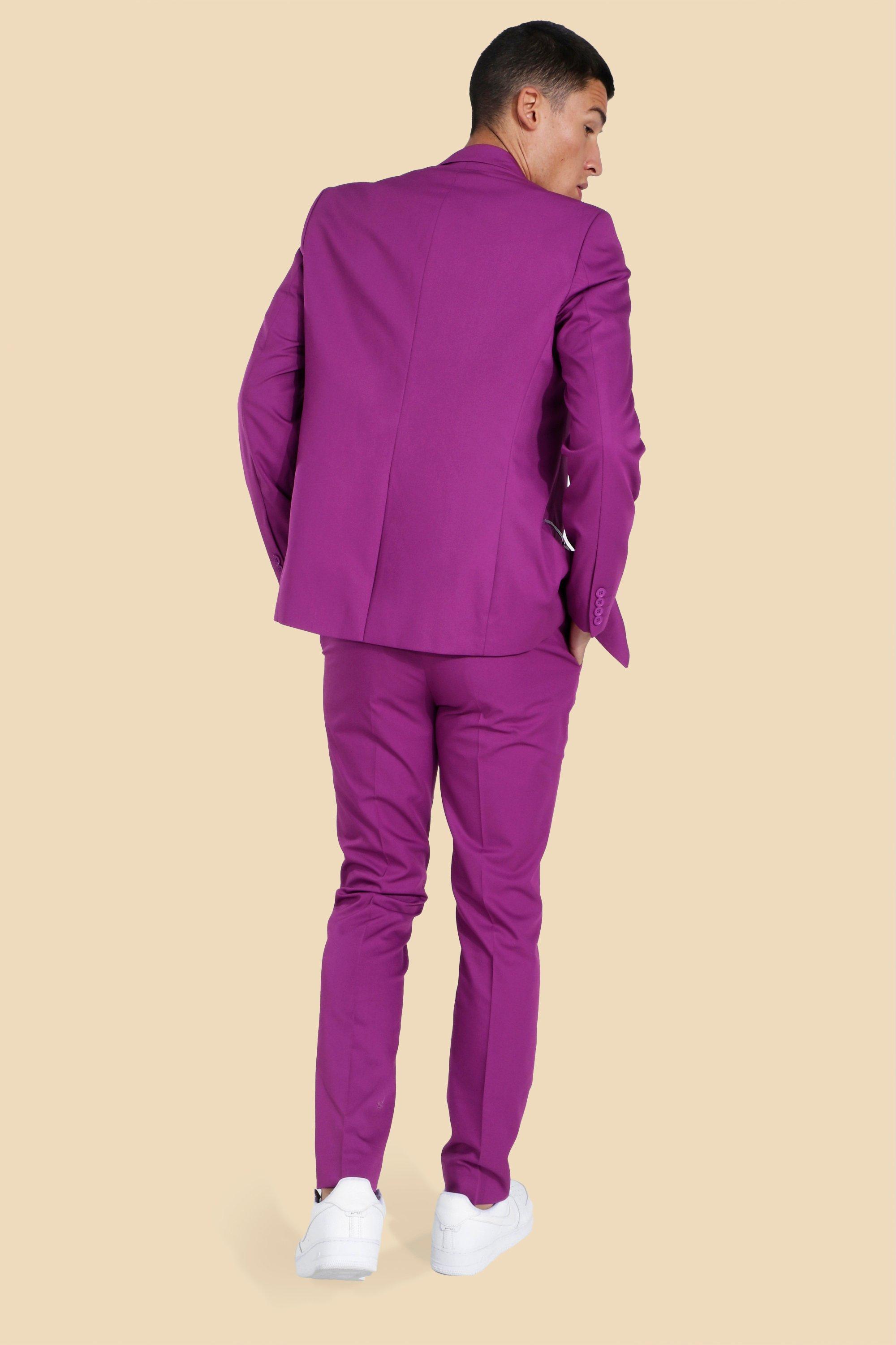 mens purple suit trousers