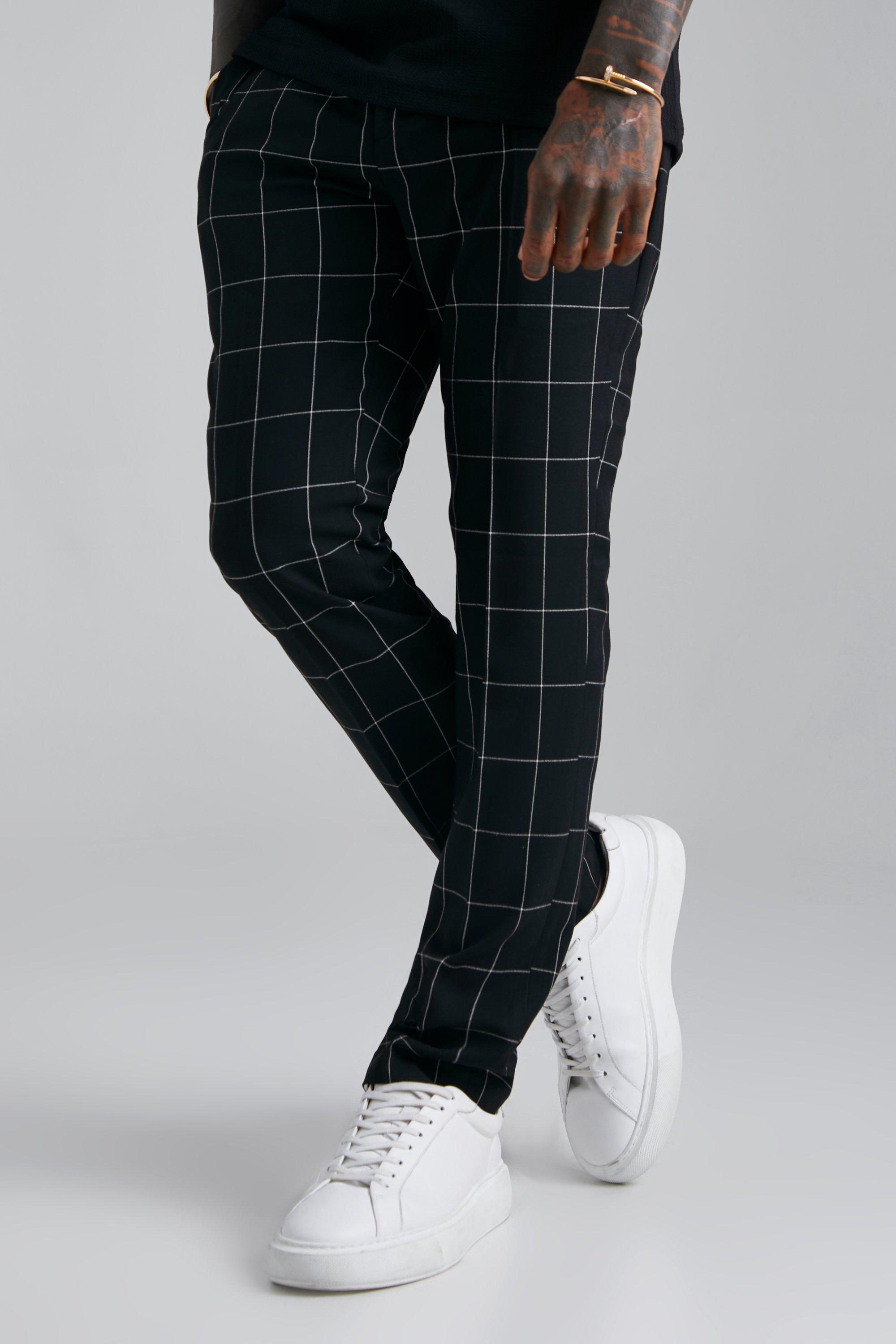 checkered tailored pants