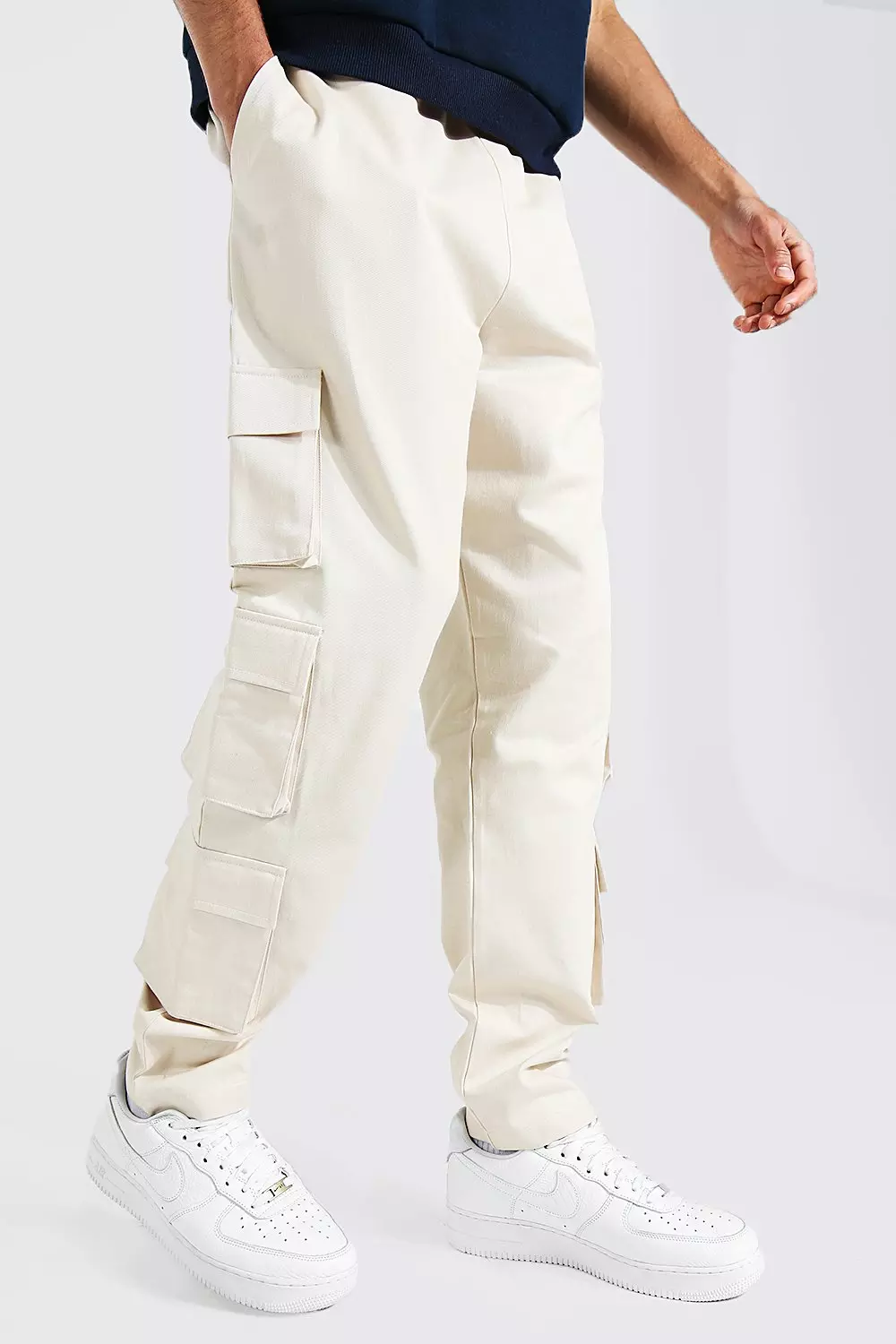 Multipocket Cargo Twill Pants - Khaki –