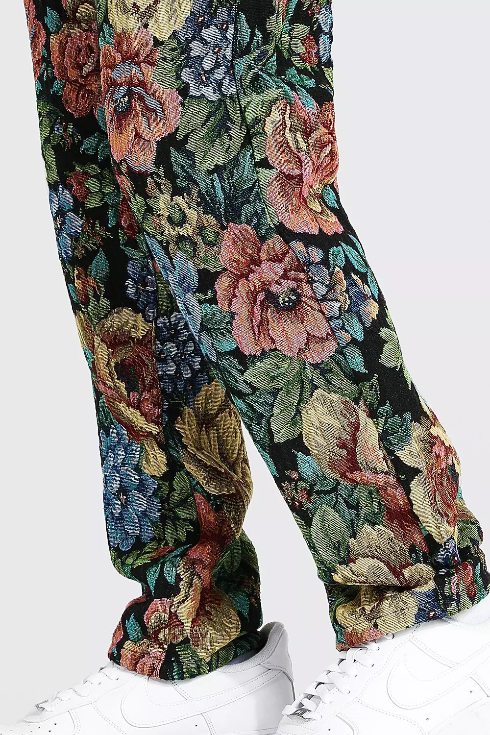 Relaxed Fit Floral Tapestry Jeans