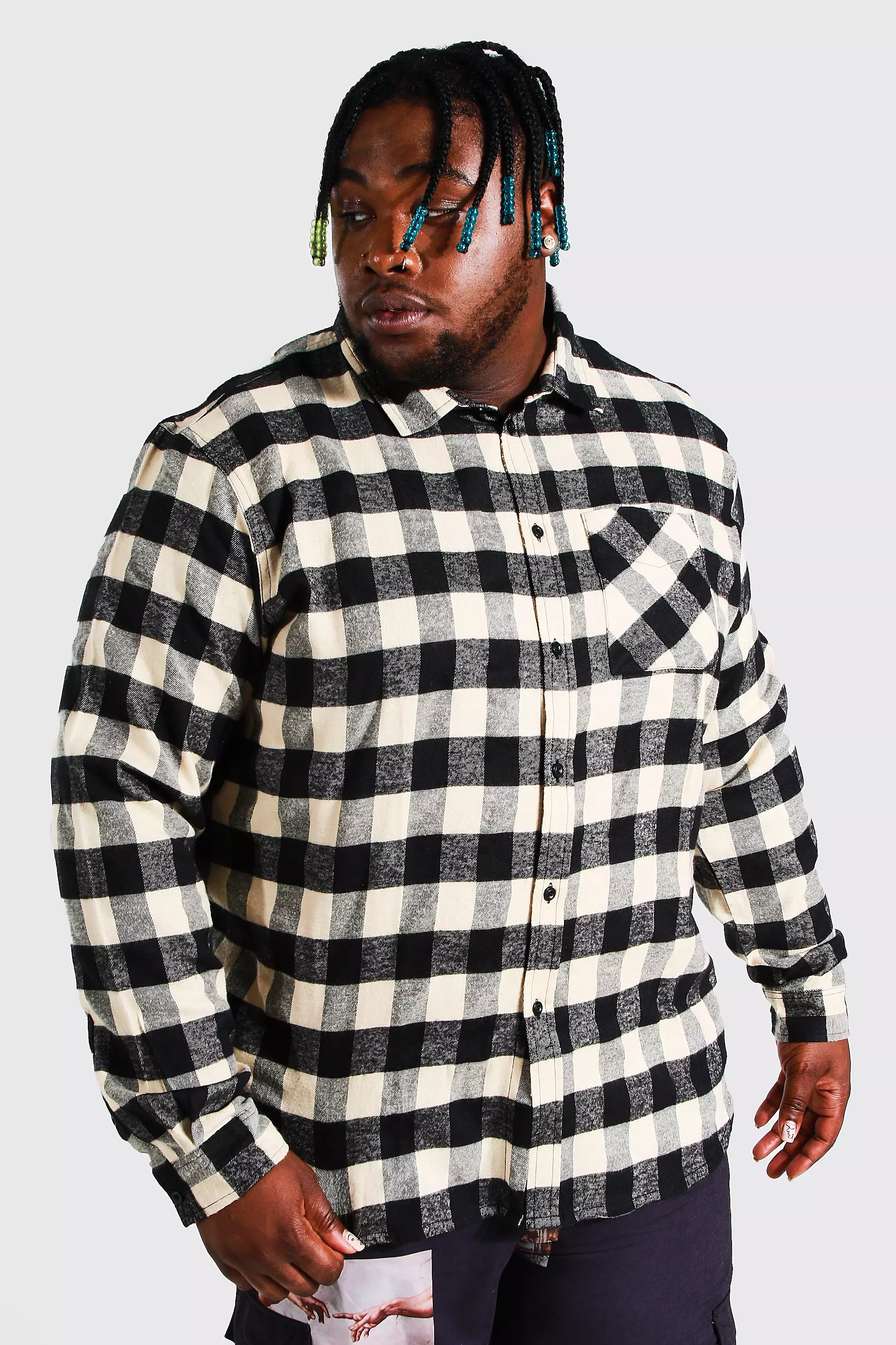 Plus Long Sleeve Buffalo Check Shirt