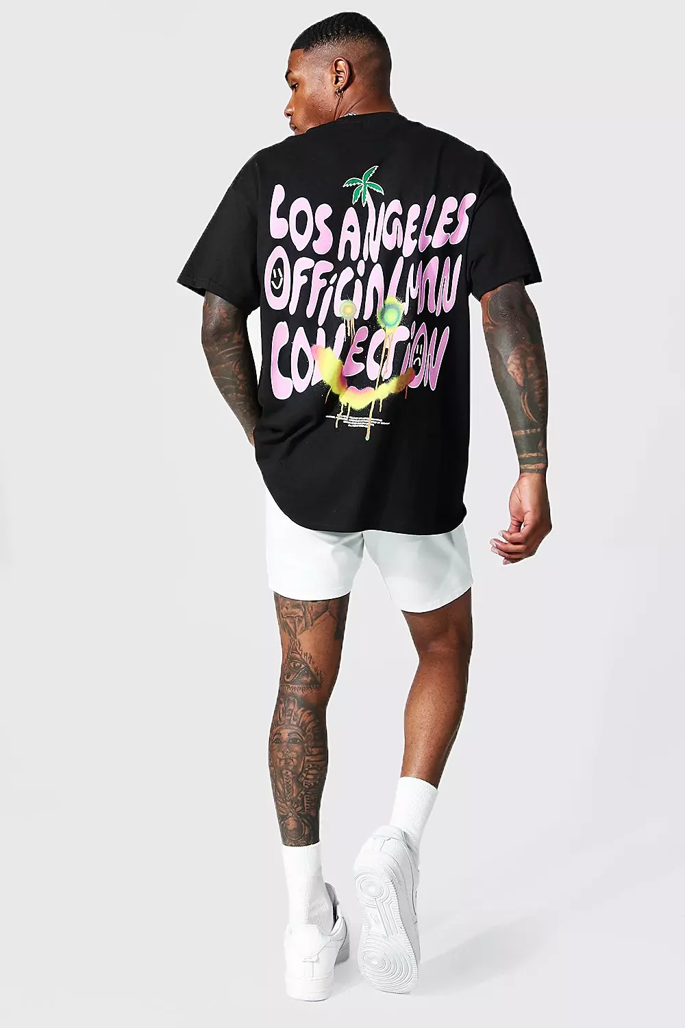 Oversized T-shirt With Los Angeles Back Print from Boohooman on