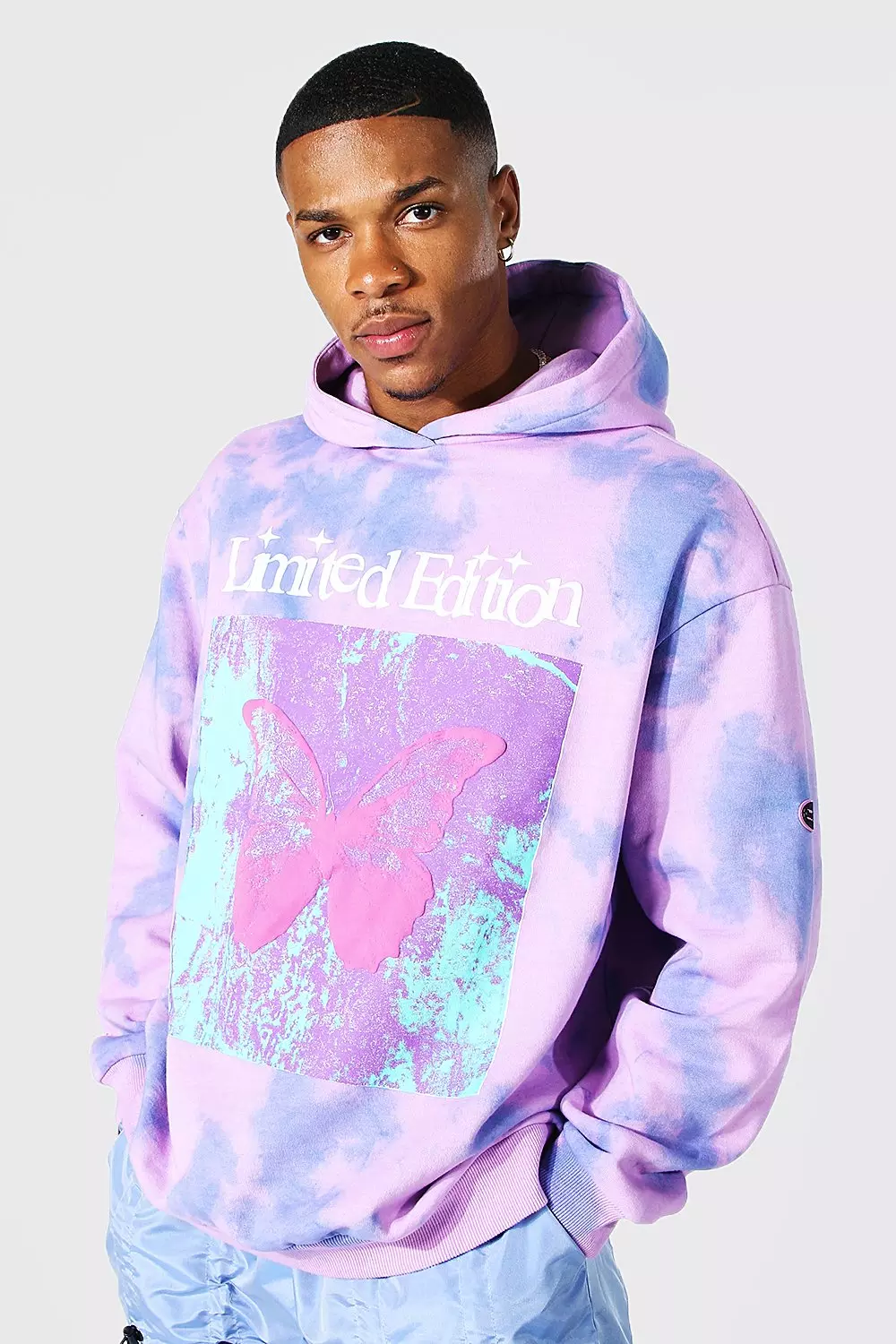 Pink and purple tie best sale dye hoodie