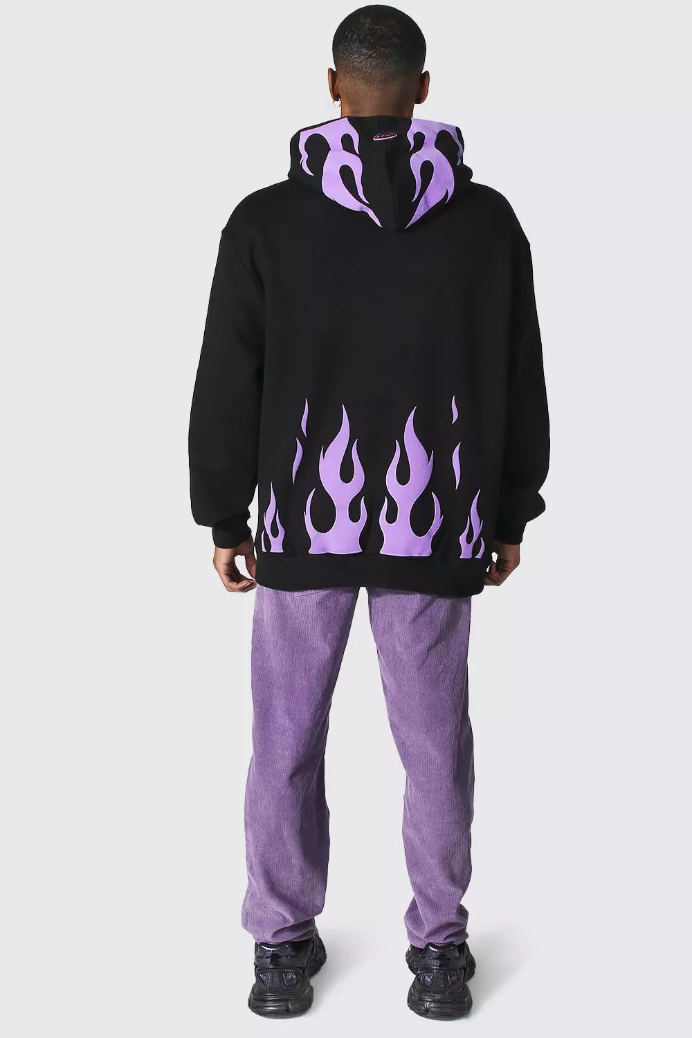 Hoodie with cheap flames on sleeves