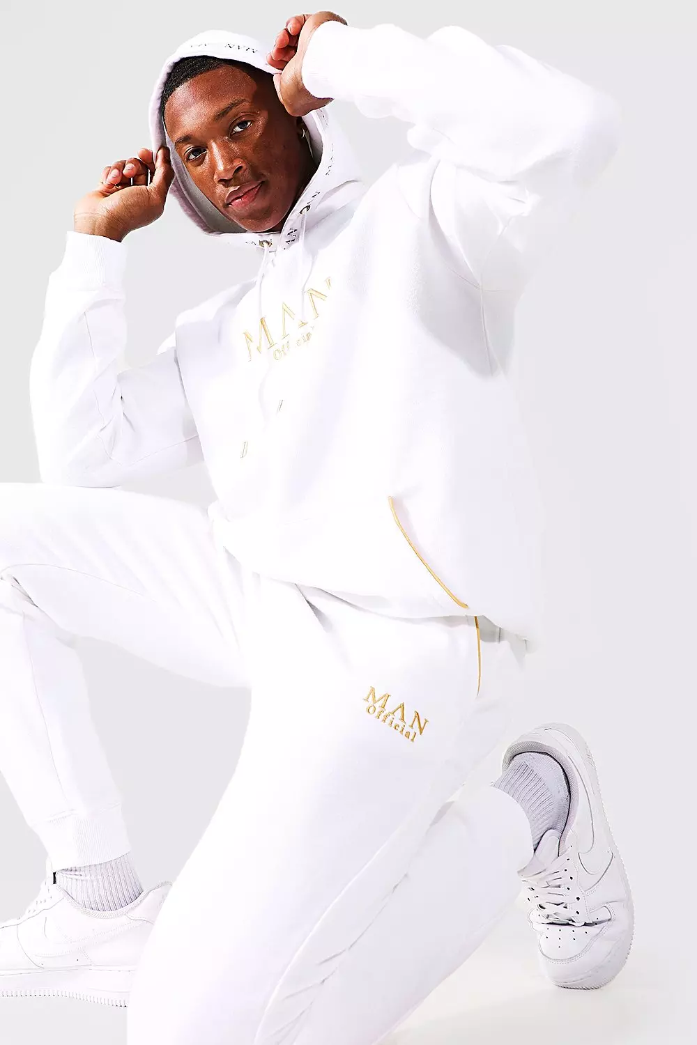 Man Gold Hooded Tracksuit | boohooMAN USA