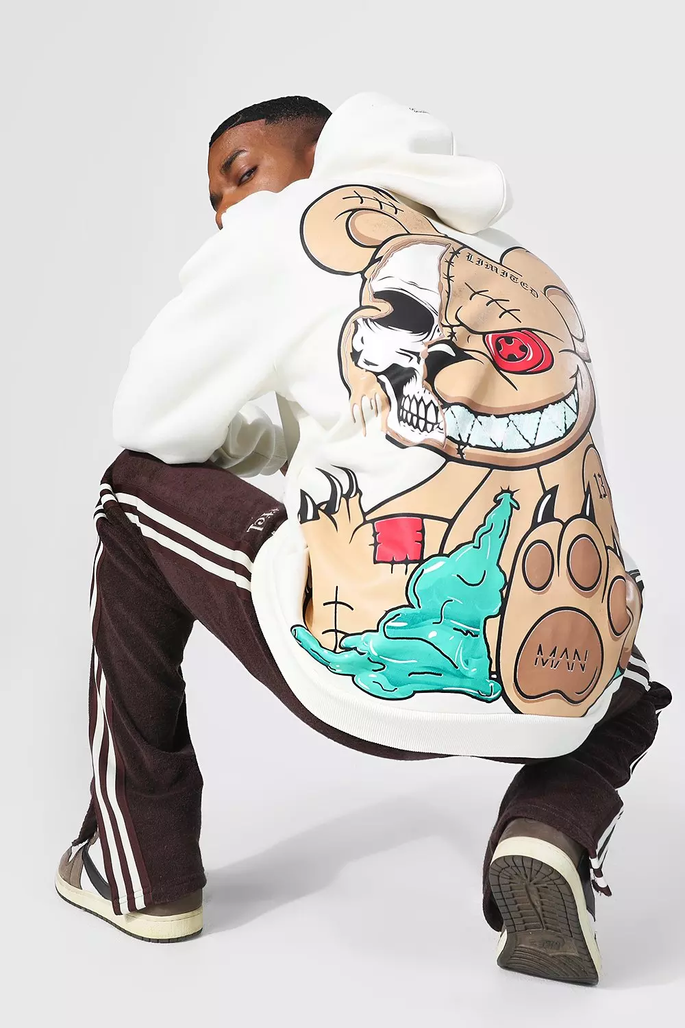 Oversized Ofcl Man Teddy Graphic Hoodie