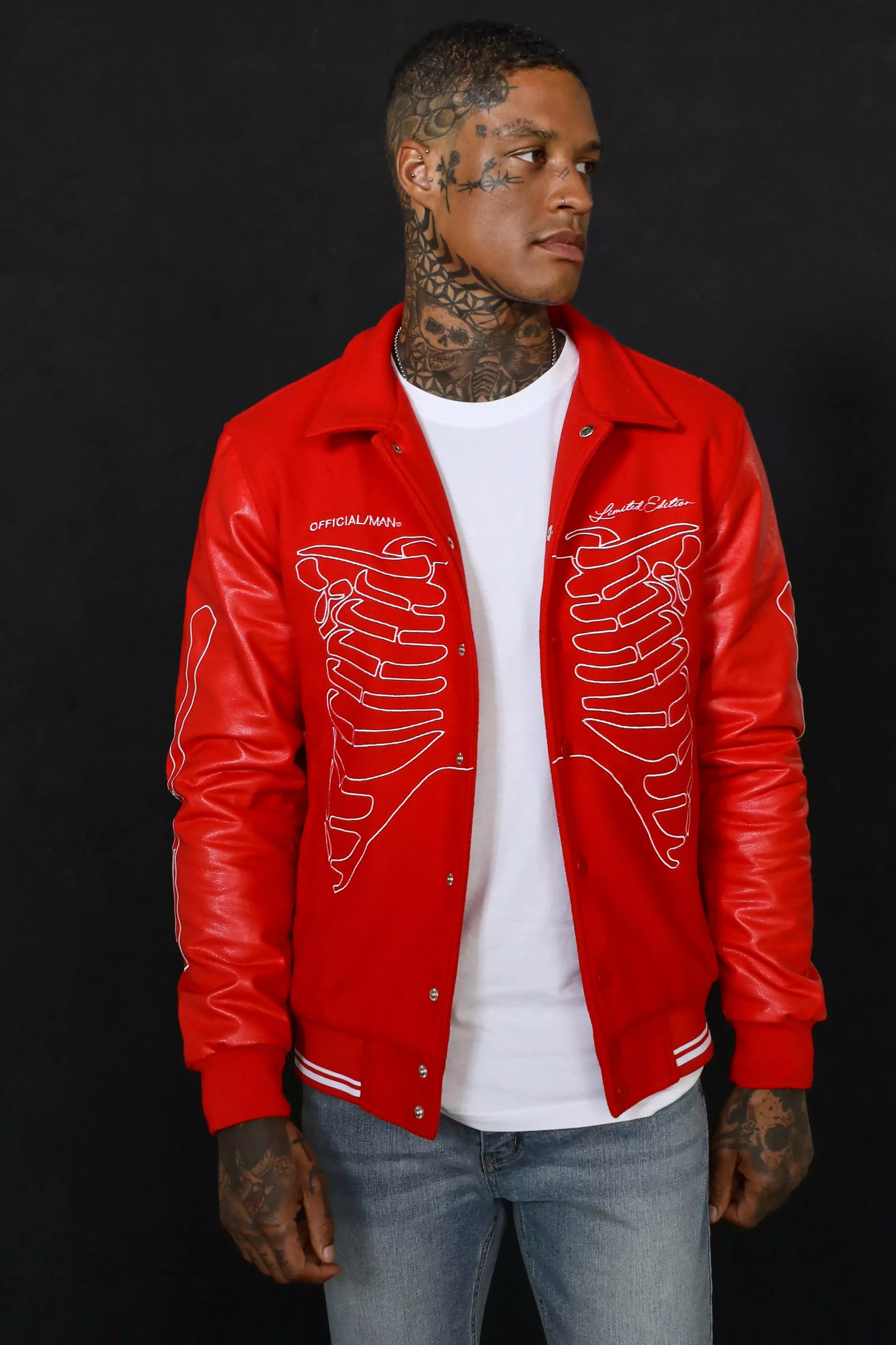 Supreme red skeleton jacket sale