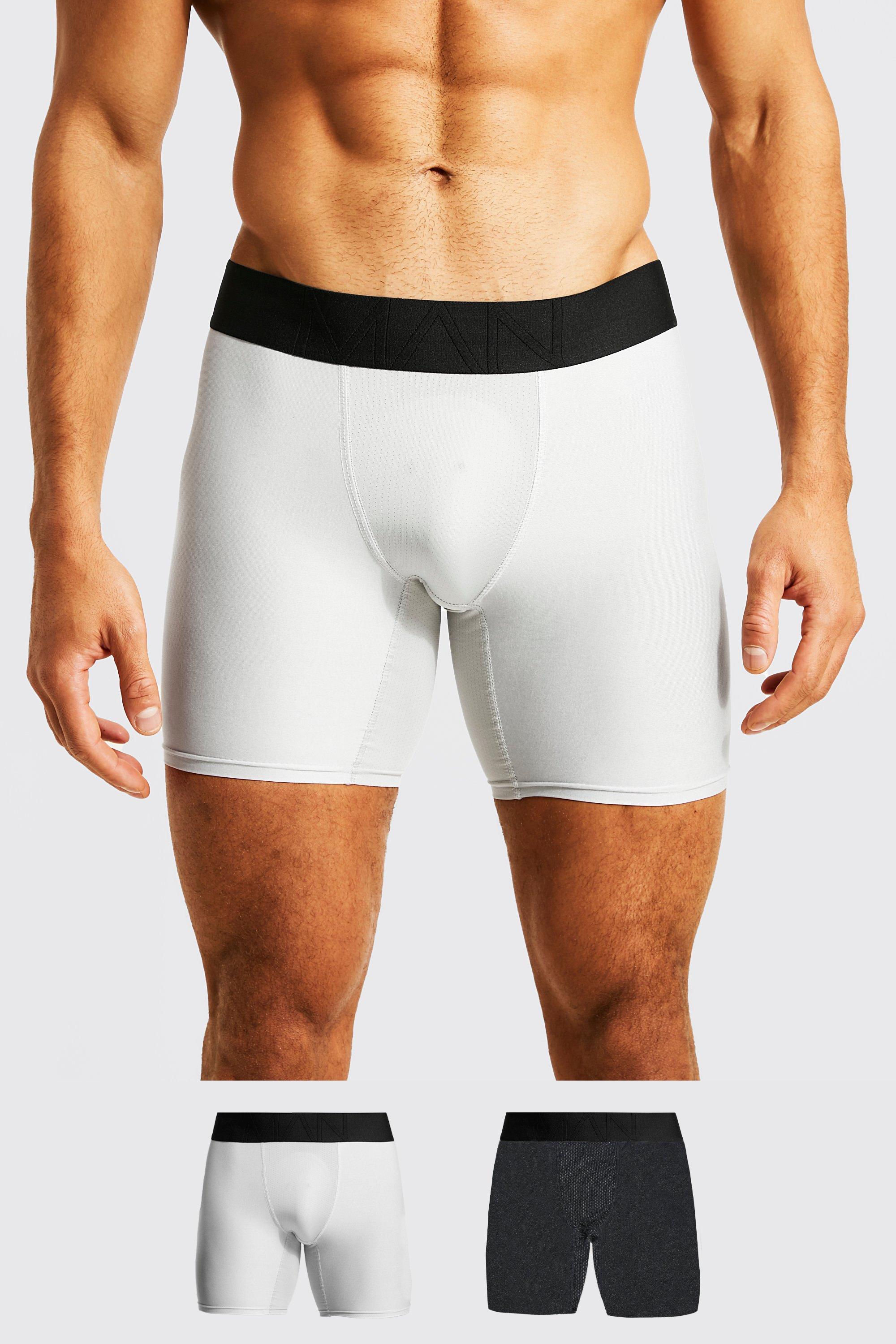 Mens Multi Man Active Gym 2 Pack Sports Boxer, Multi