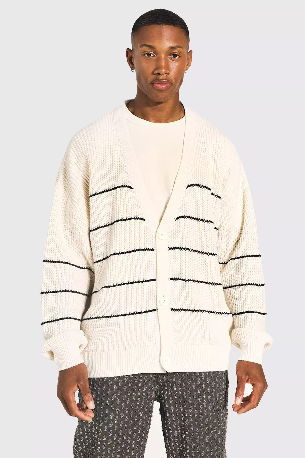 Oversized waffle hot sale knit cardigan