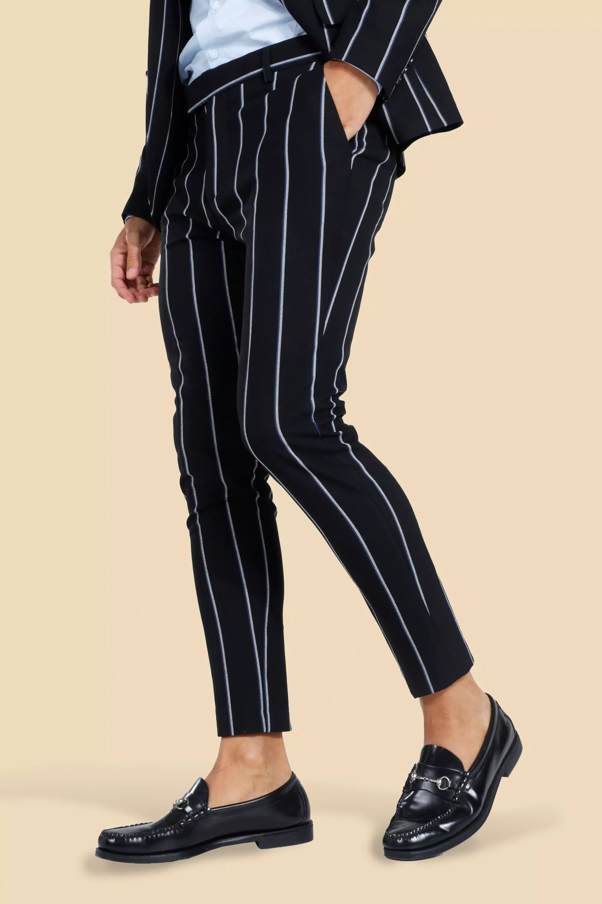 Striped best sale suit pants