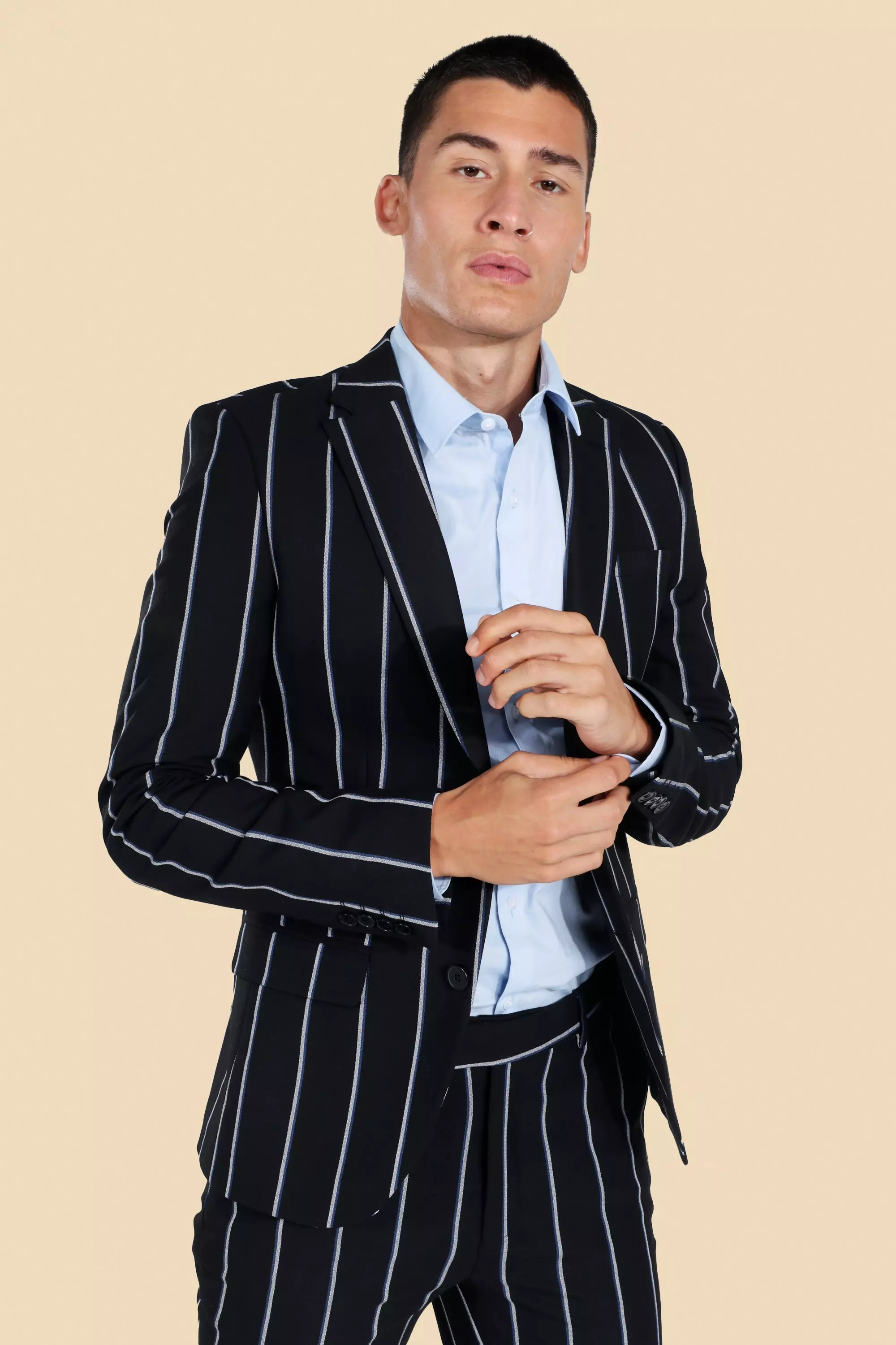 Pinstripe suit outlet jacket mens