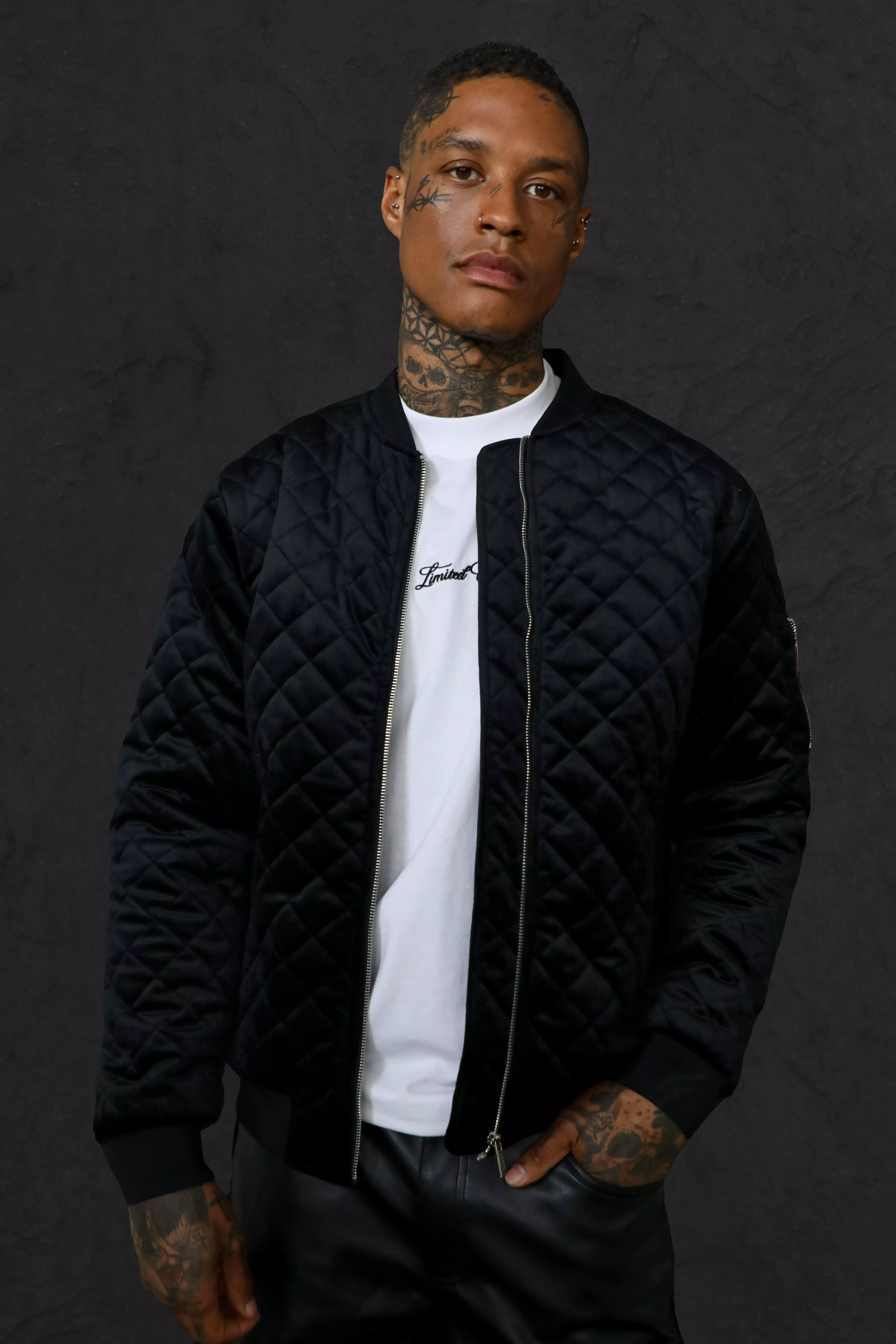 Men's Quilted Bomber Jacket