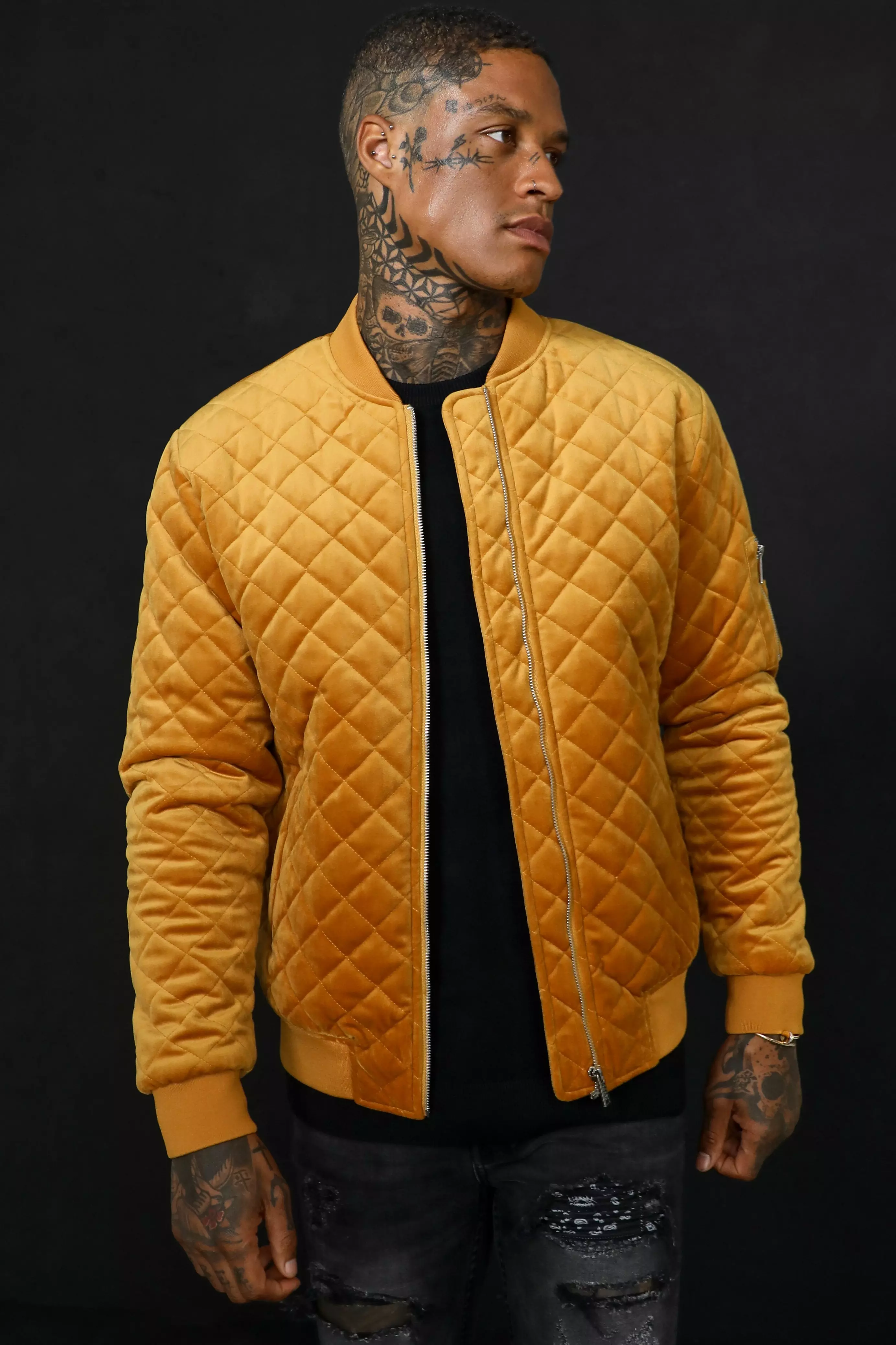 quilted bomber jacket