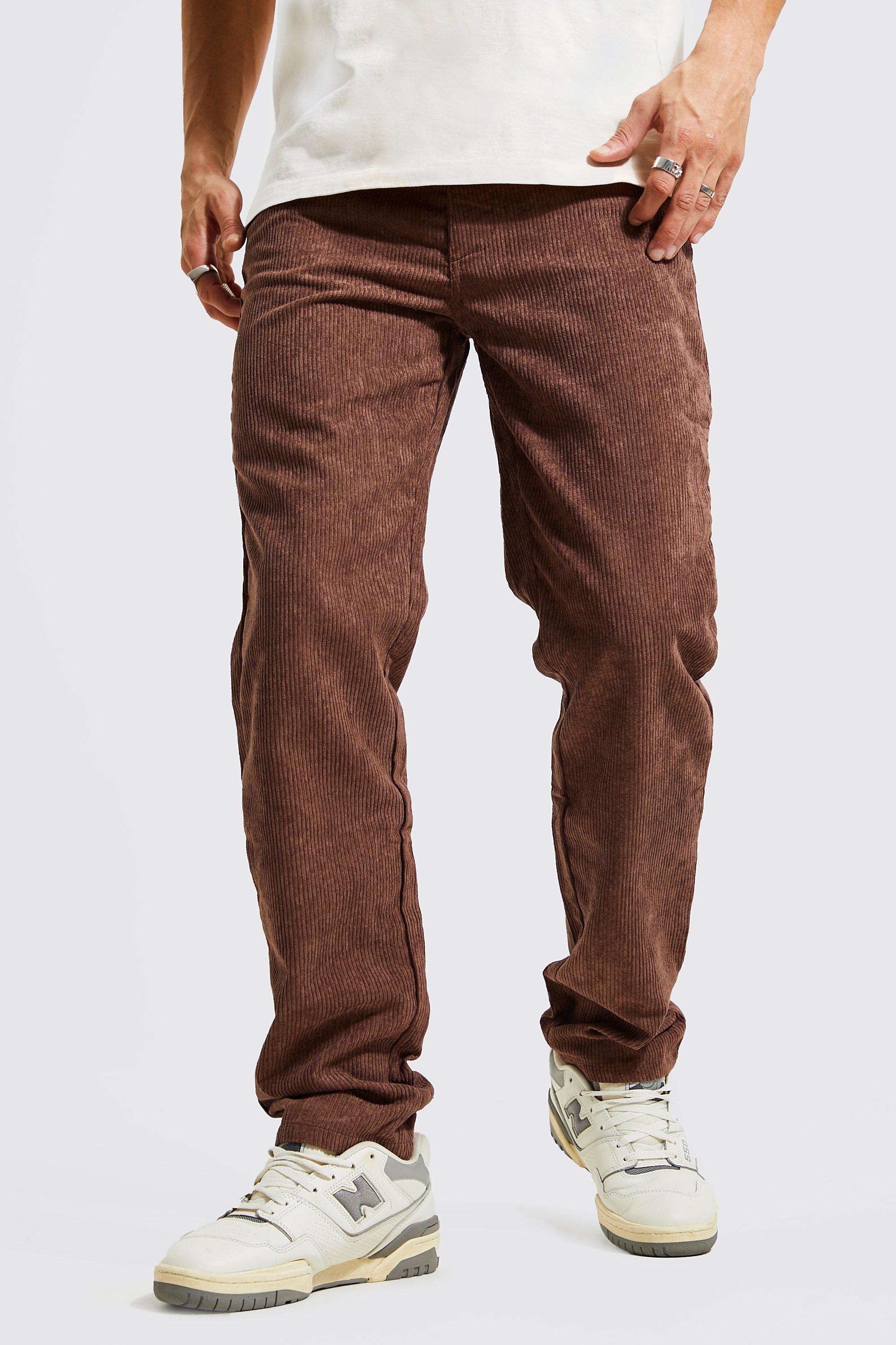 Mens Brown Relaxed Fit Cord Trouser, Brown