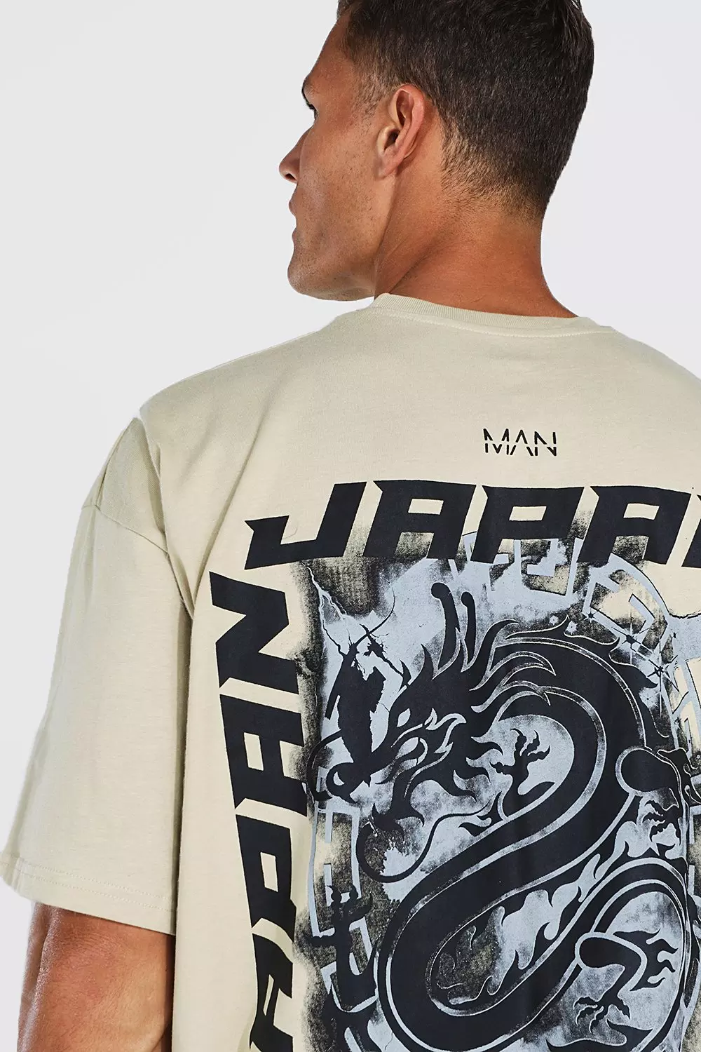 Tall Dragon Oversized Back Print T-shirt