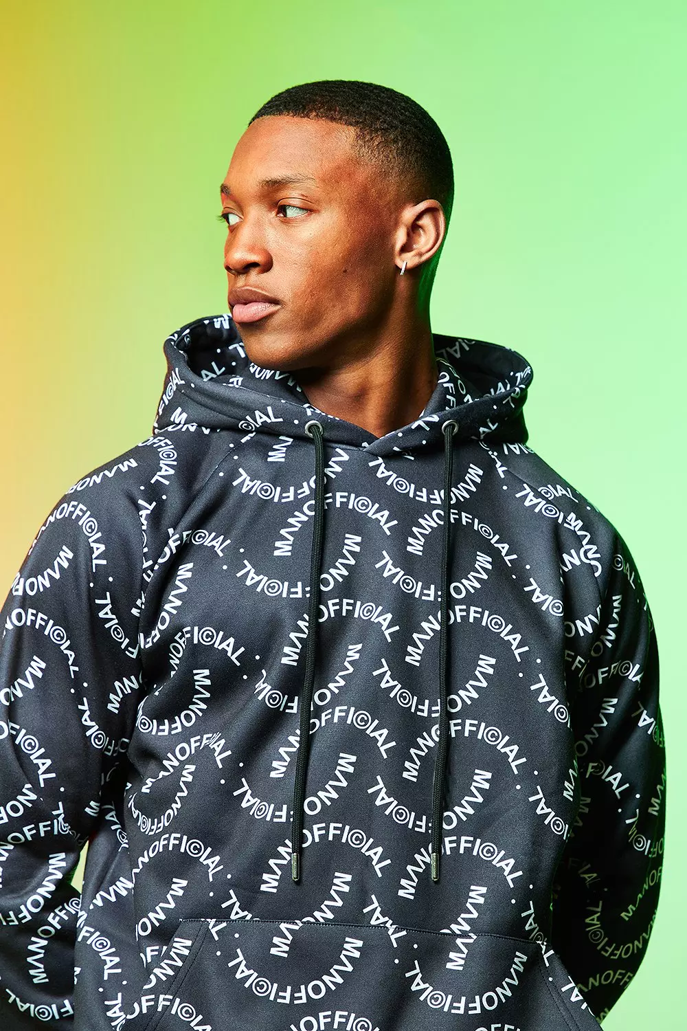 All over man outlet printed hooded tracksuit black