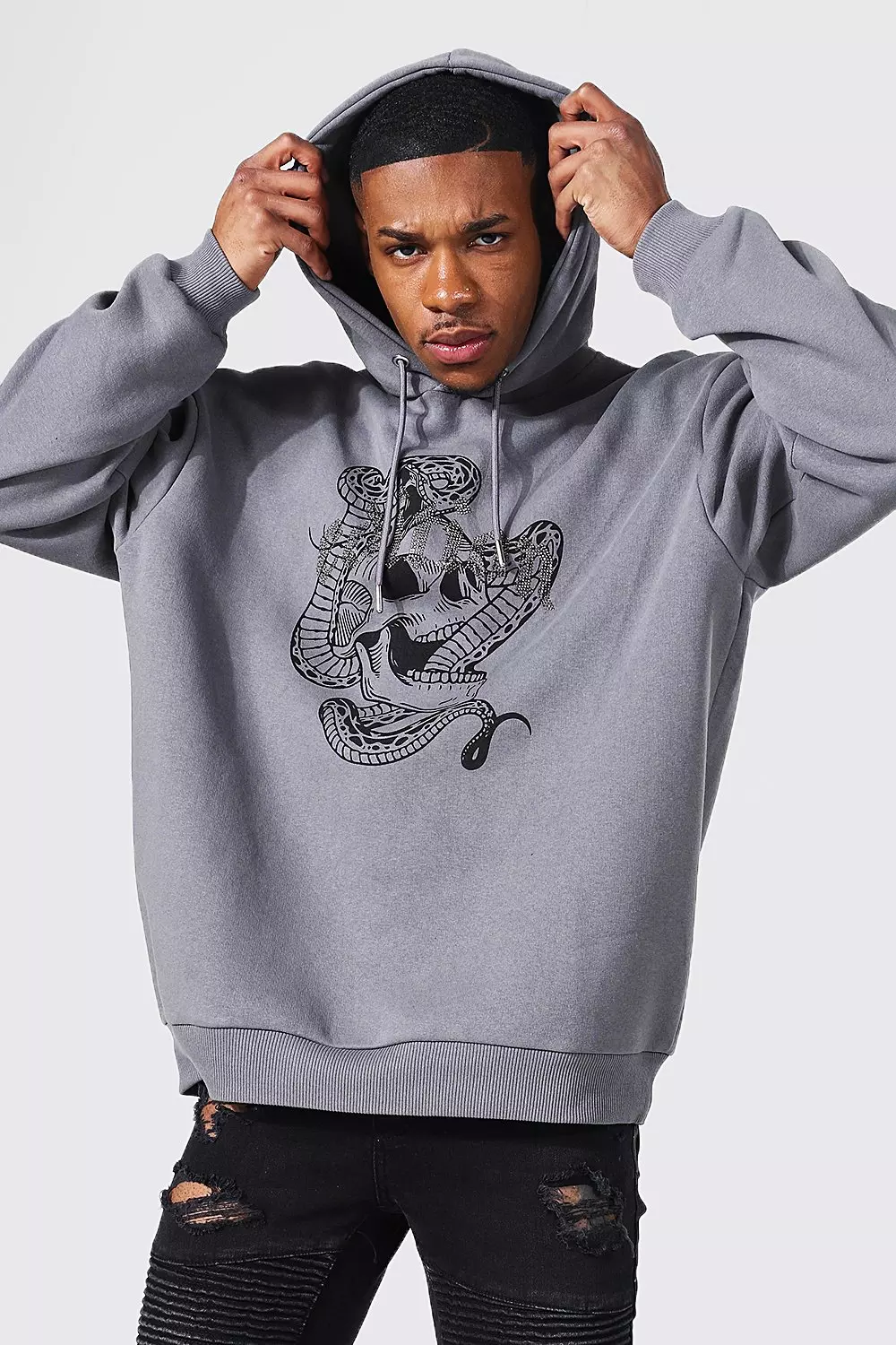 Cheap monday outlet skull hoodie