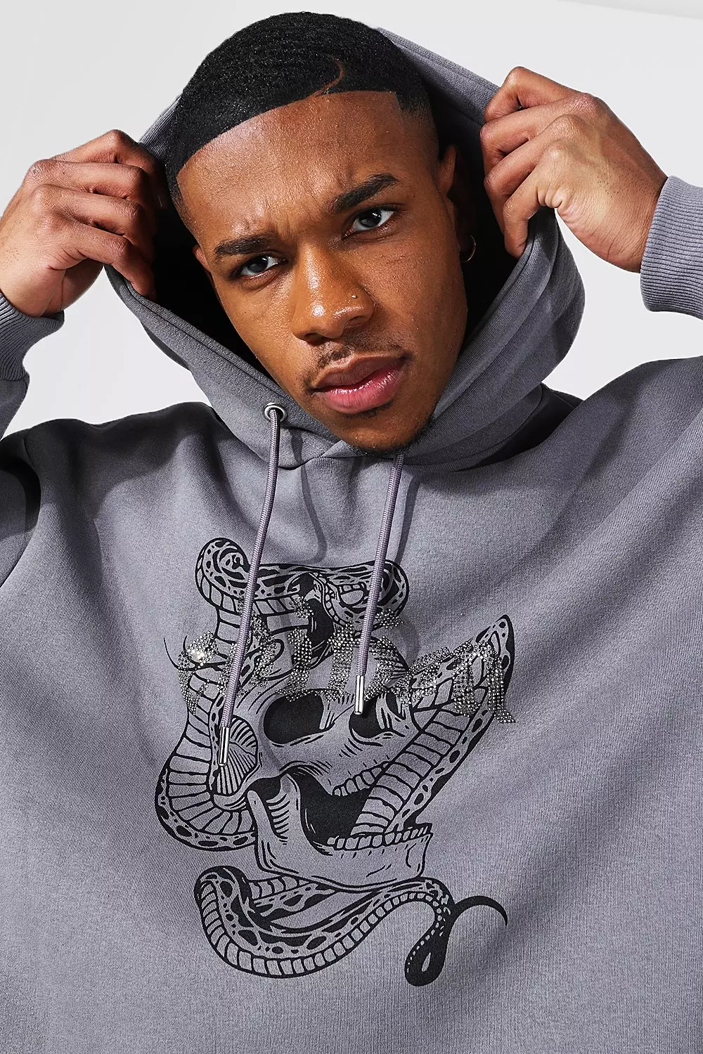 Oversized Skull Edition Rhinestone Hoodie