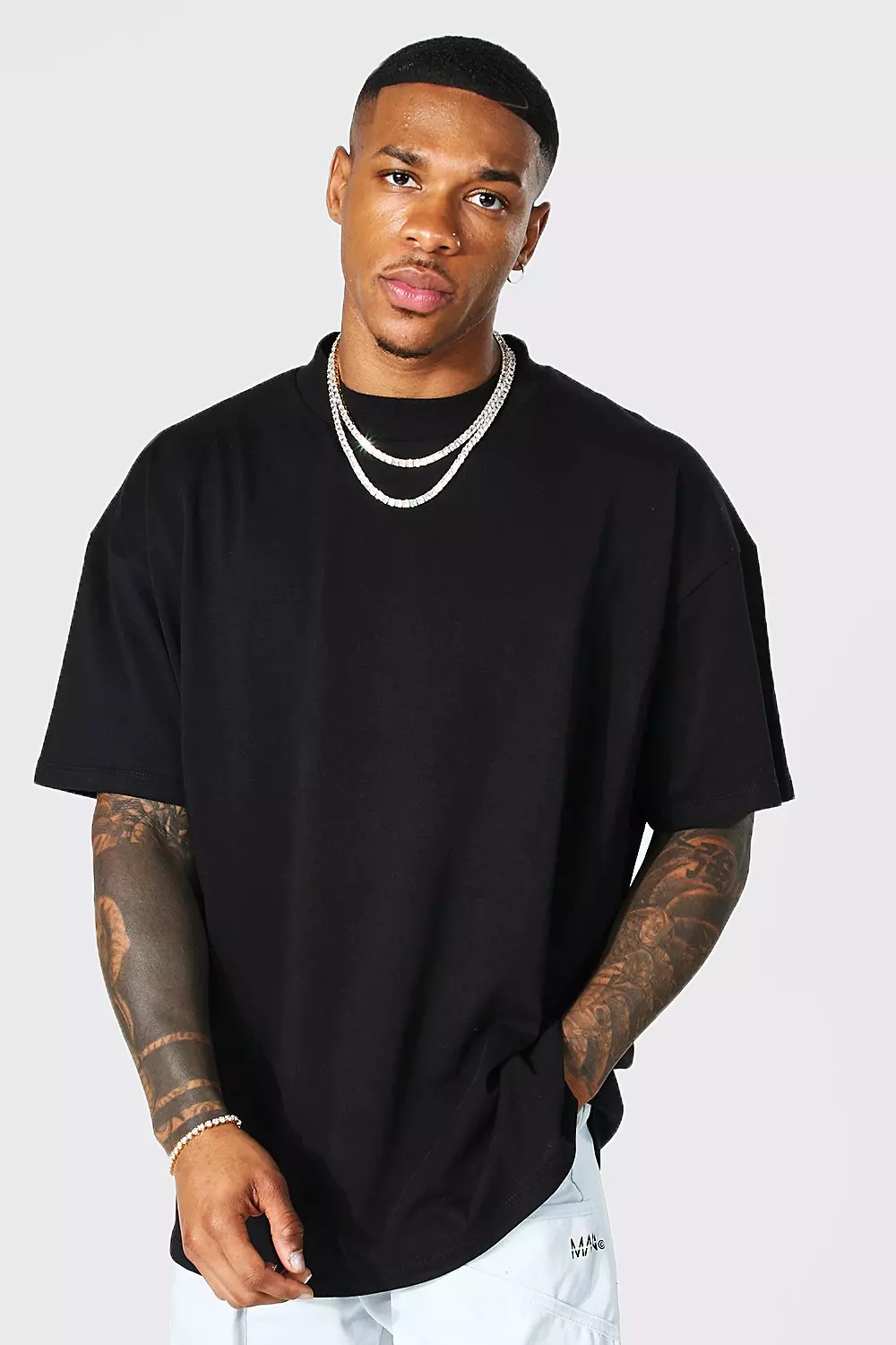 Oversized Extended Neck Heavyweight T-shirt | boohooMAN USA