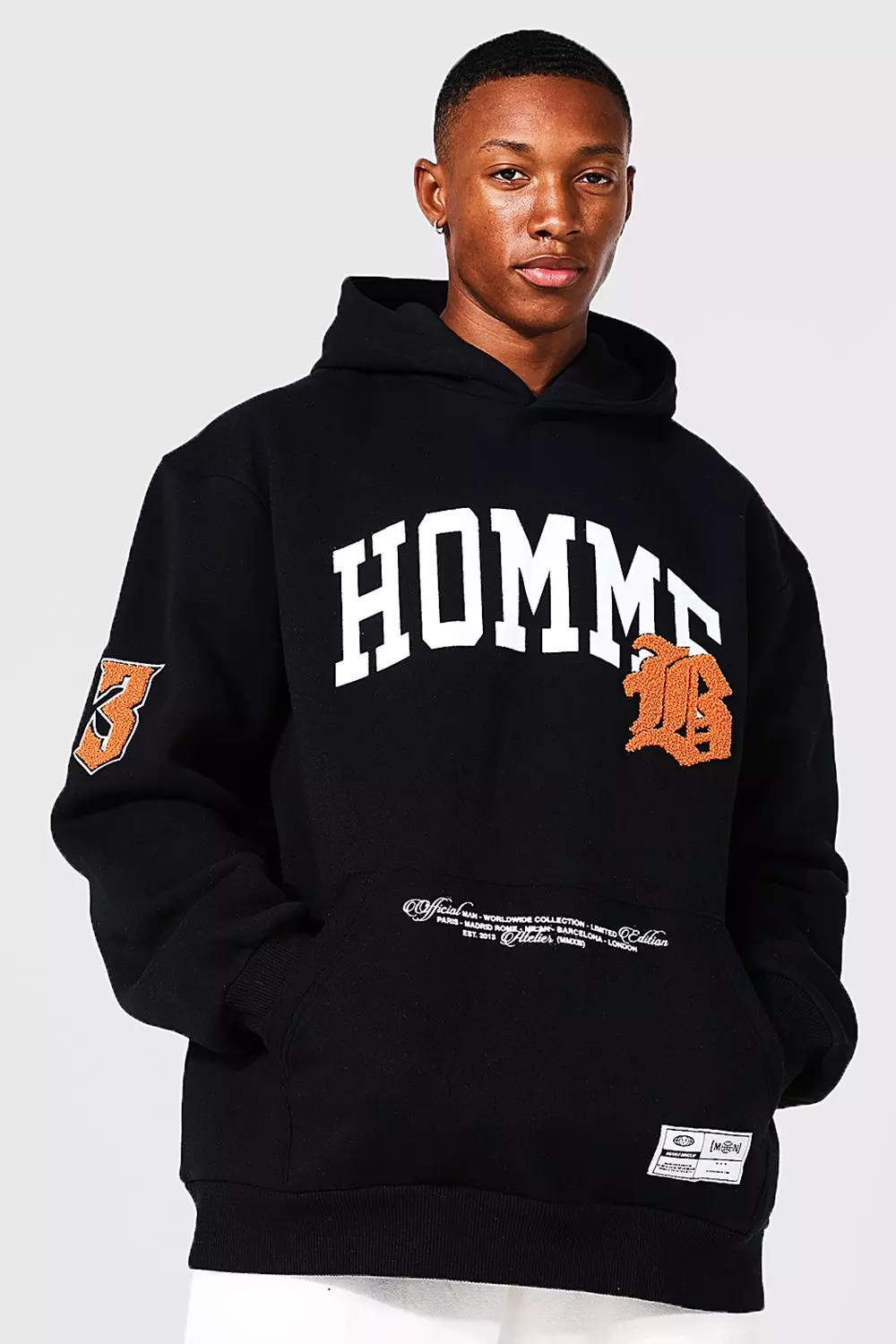 Oversized Homme Applique Varsity Hoodie