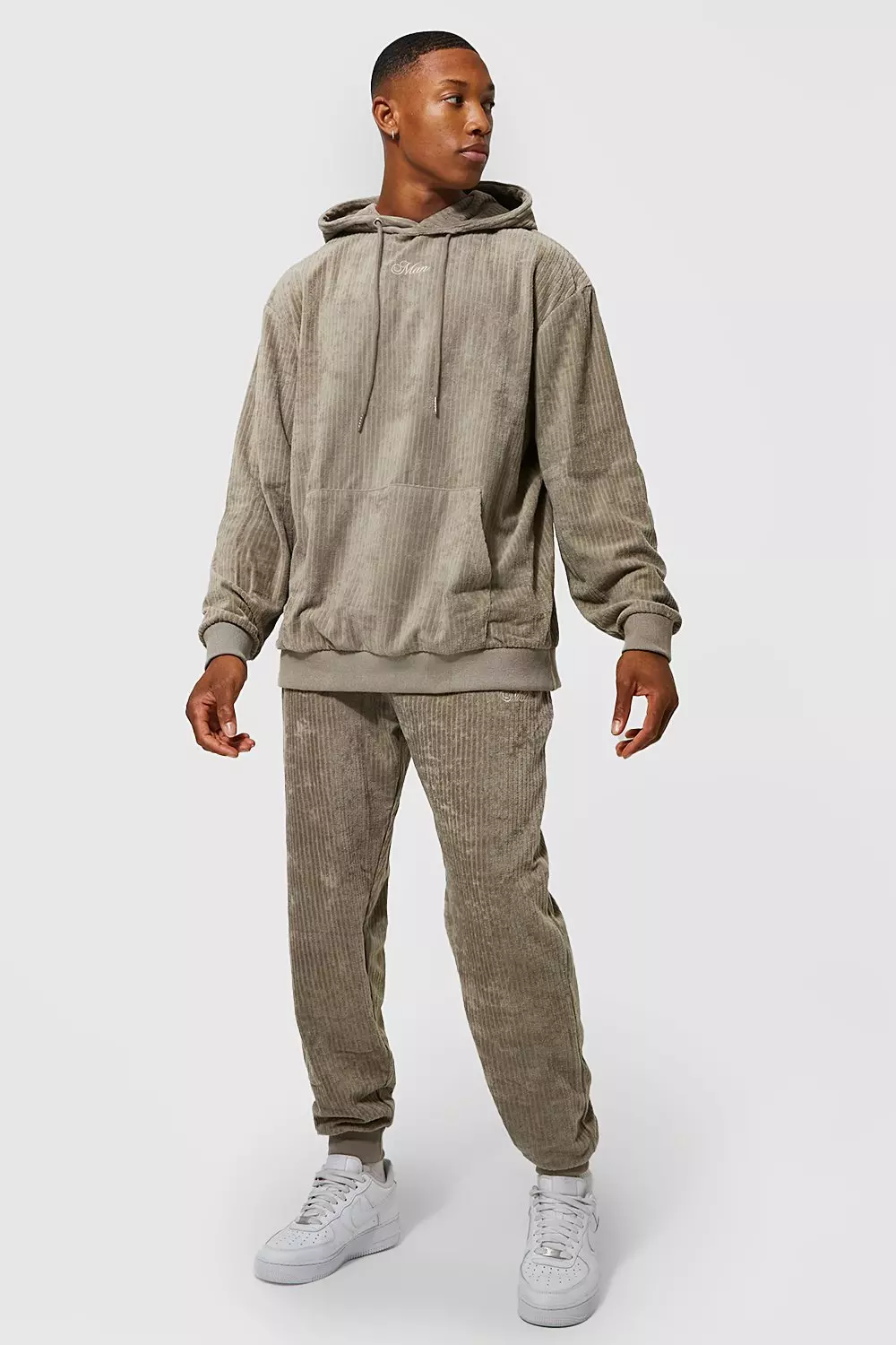 Heavyweight Velour 1/4 Zip Hooded Tracksuit