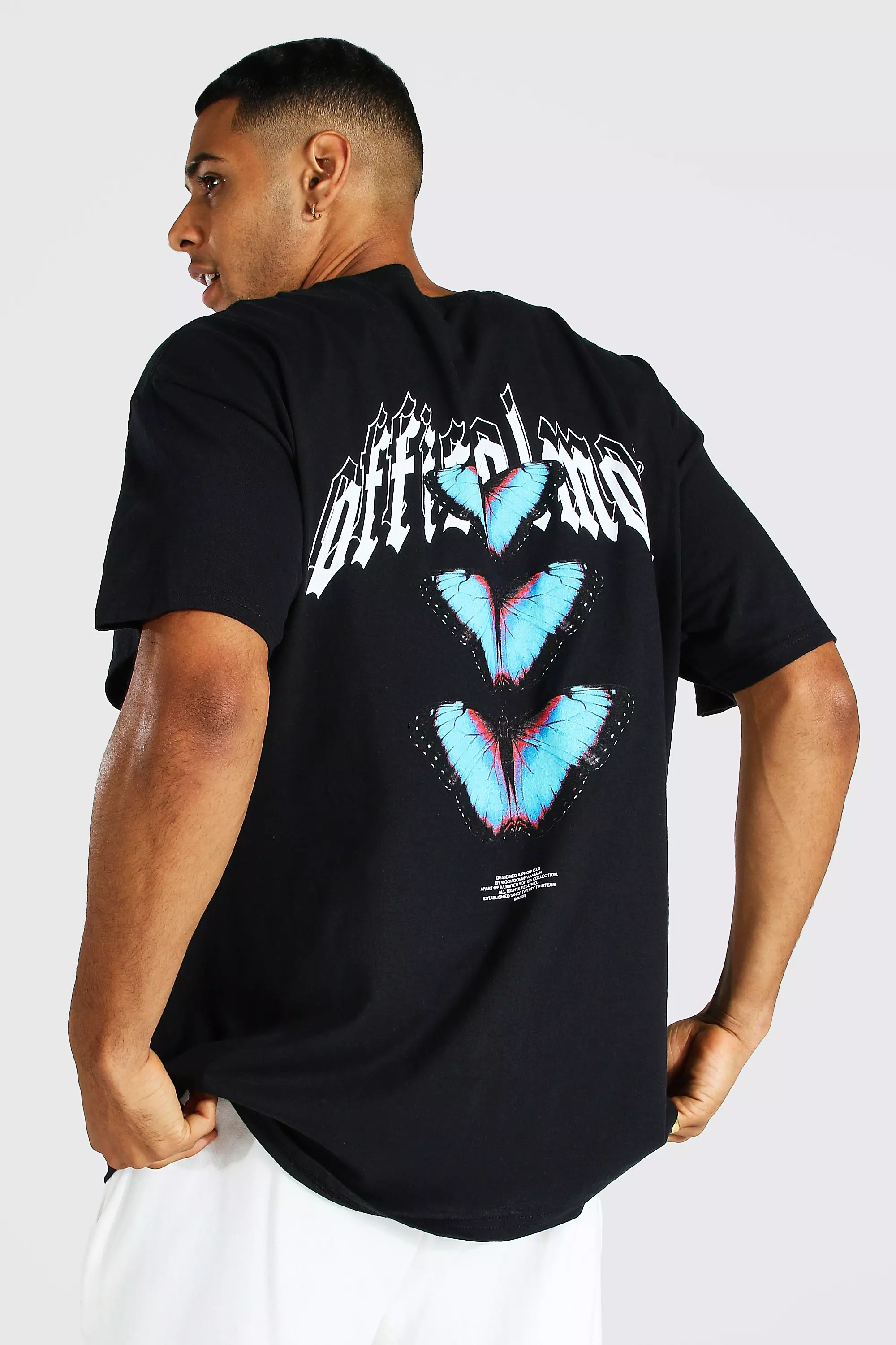 Oversize Butterfly Front & Back Print T-shirt